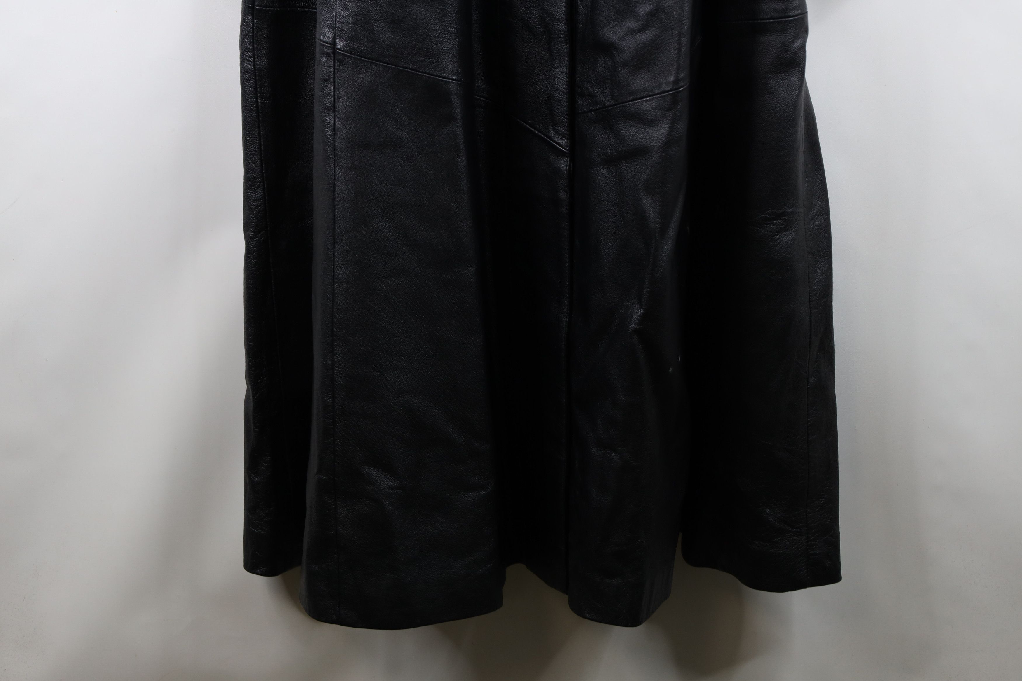 Vintage Vintage 90s Streetwear Heavy Leather Trench Coat Jacket Size M / US 6-8 / IT 42-44 - 4 Thumbnail