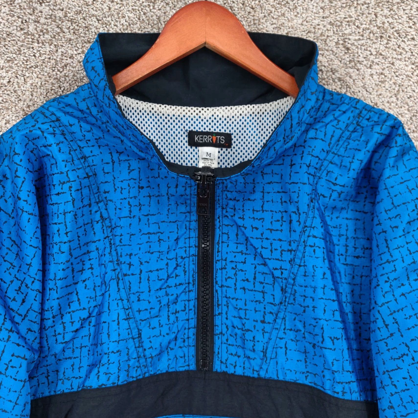 Vintage Kerrits Jacket Womens Medium Blue Geometric Half Zip Windbreaker Pullover Anorak Size M / US 6-8 / IT 42-44 - 2 Thumbnail