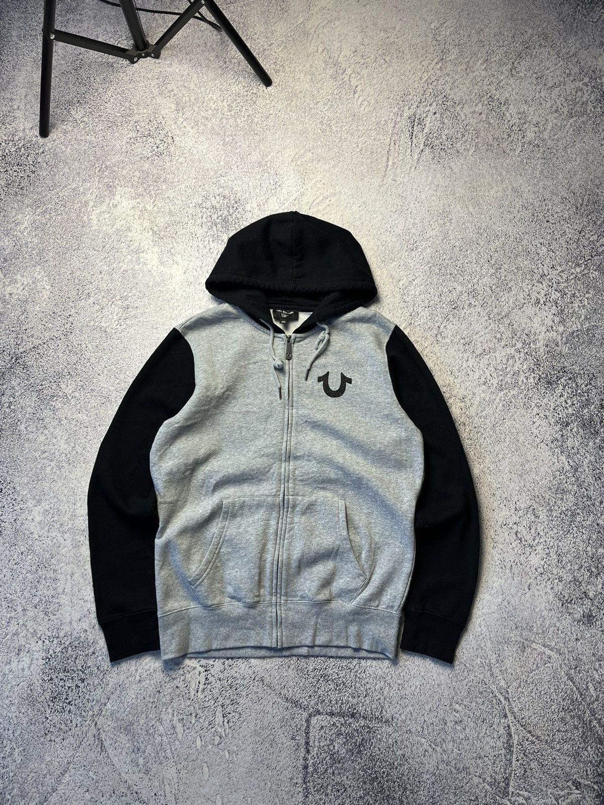 Pre-owned True Religion X Vintage True Religion Graphic Zip Up Hoodie Y2k In Black