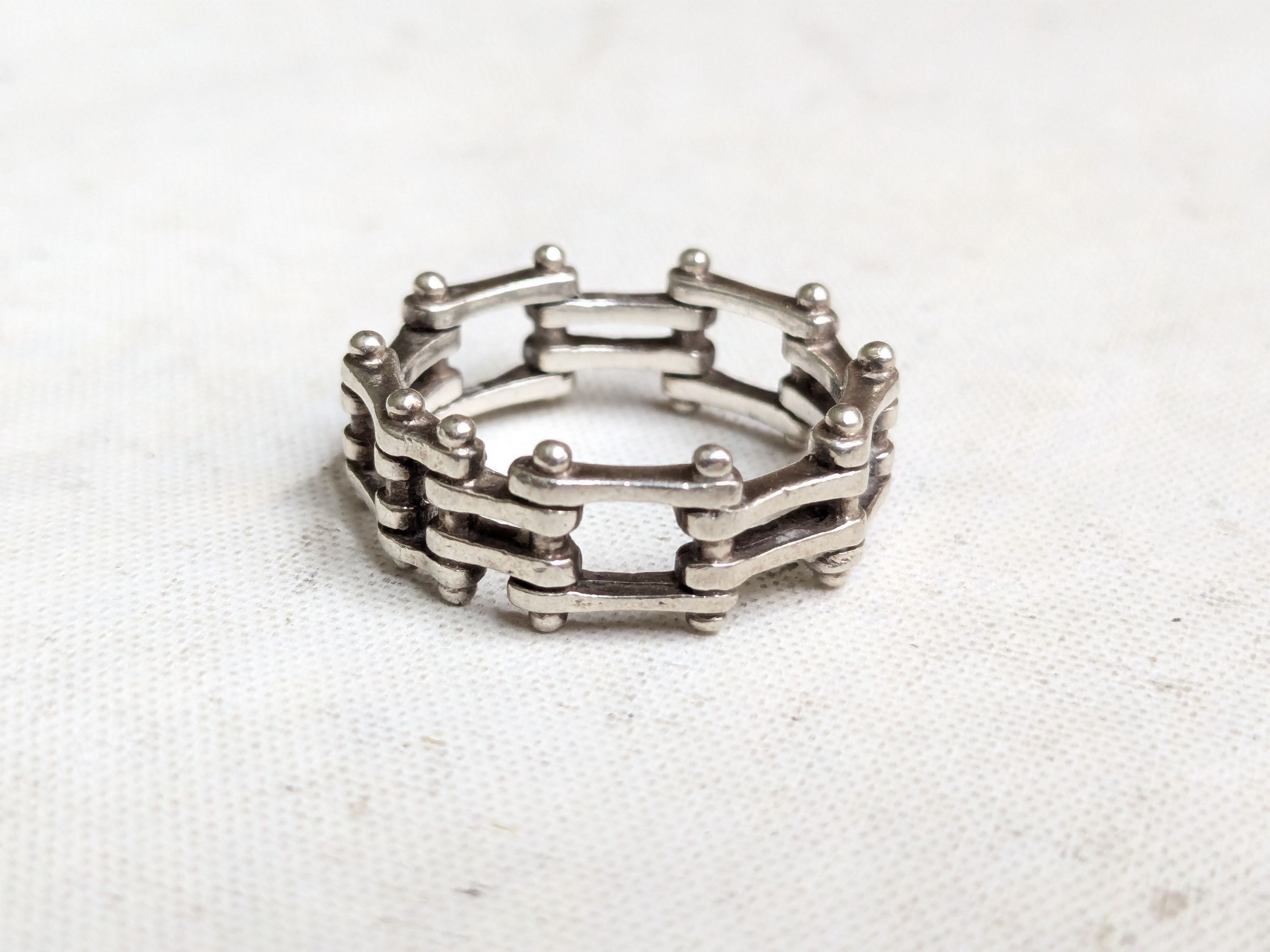 Jewelry Sterling Silver Ring Bikechain 9.75 Size ONE SIZE - 4 Thumbnail