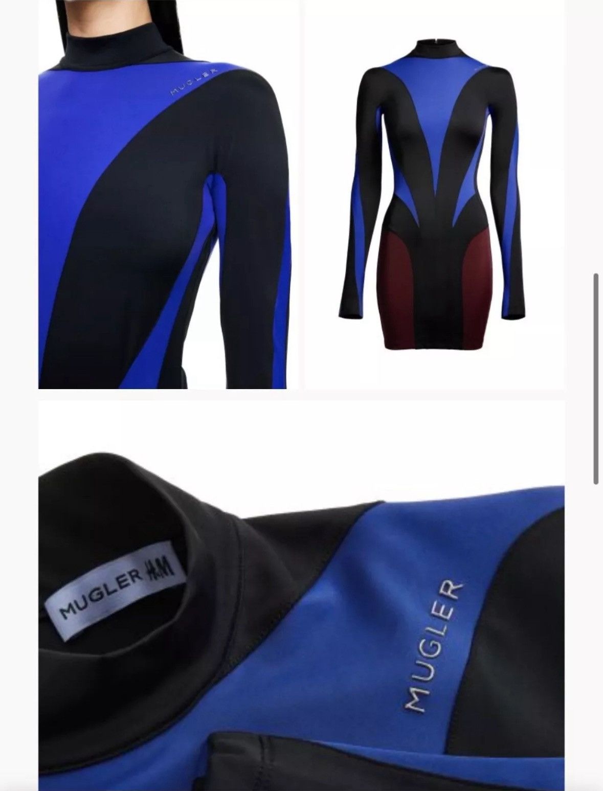 H&M × Mugler Mugler x H&M Spiral Paneled Mini Dress Size L / US 10 / IT 46 - 6 Thumbnail