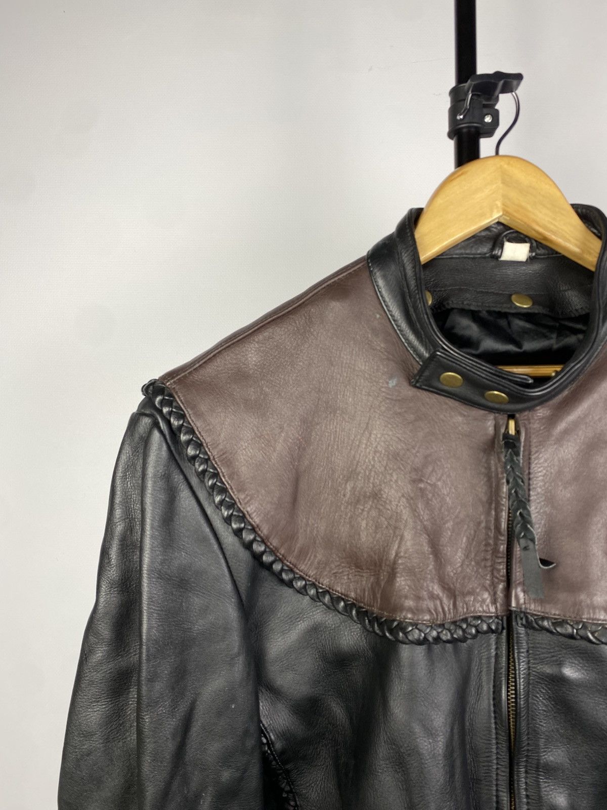 Cowboy Equipment × Vintage Vintage Biker Cowboy Leather MOTO Bomber Jacket Rock Punk Size US L / EU 52-54 / 3 - 2 Thumbnail