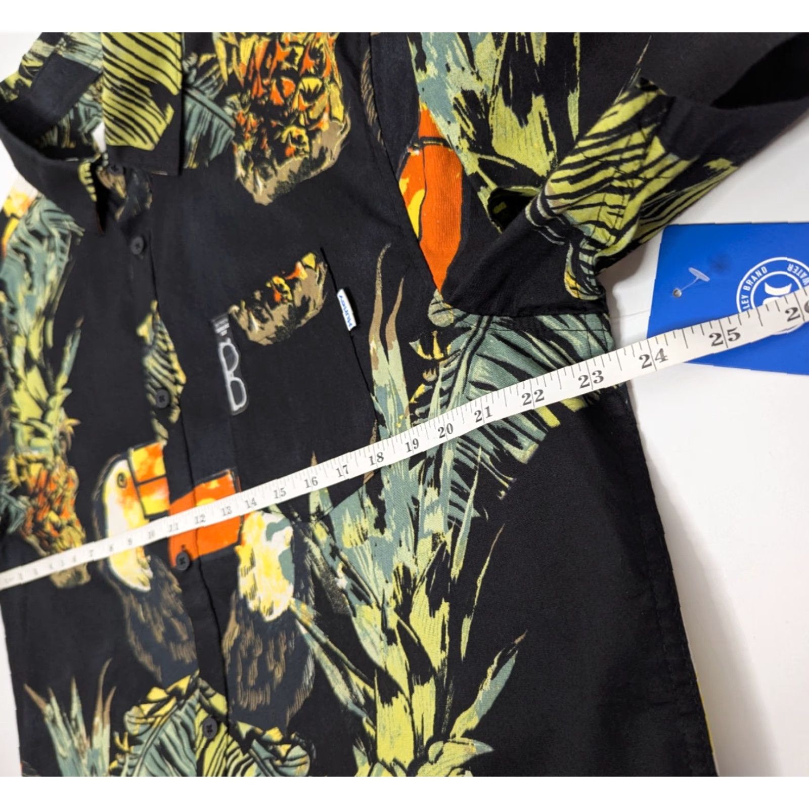 Hurley NWT Hurley Shirt Button-Up Short Sleeve AOP Tropical Toucan Pineapple Black Size L Mens Size US L / EU 52-54 / 3 - 5 Thumbnail