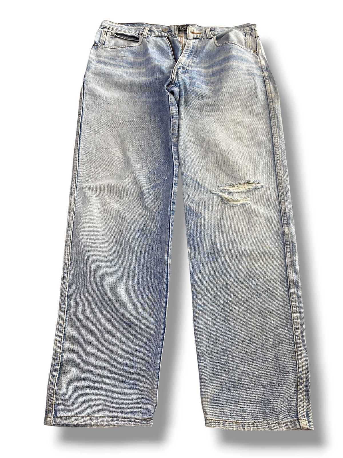 Levi's Levi’s Light Blue Wash Ripped Style Loose Jeans Size US 33 - 1 Thumbnail