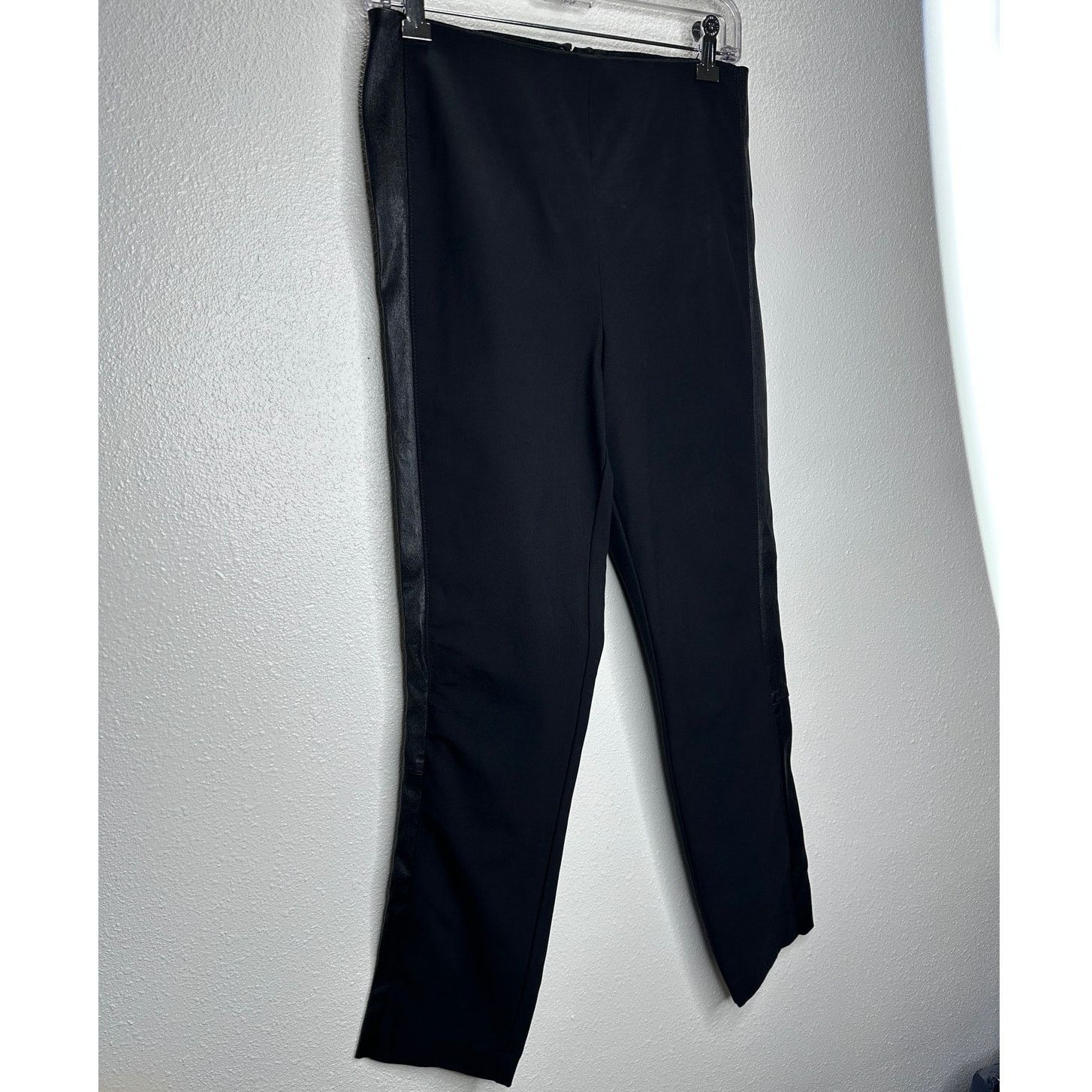 Rag & Bone Rag & Bone Black Lamb Leather Side Stripe Back Zip Pants 8 Size 30" / US 8 / IT 44 - 2 Thumbnail