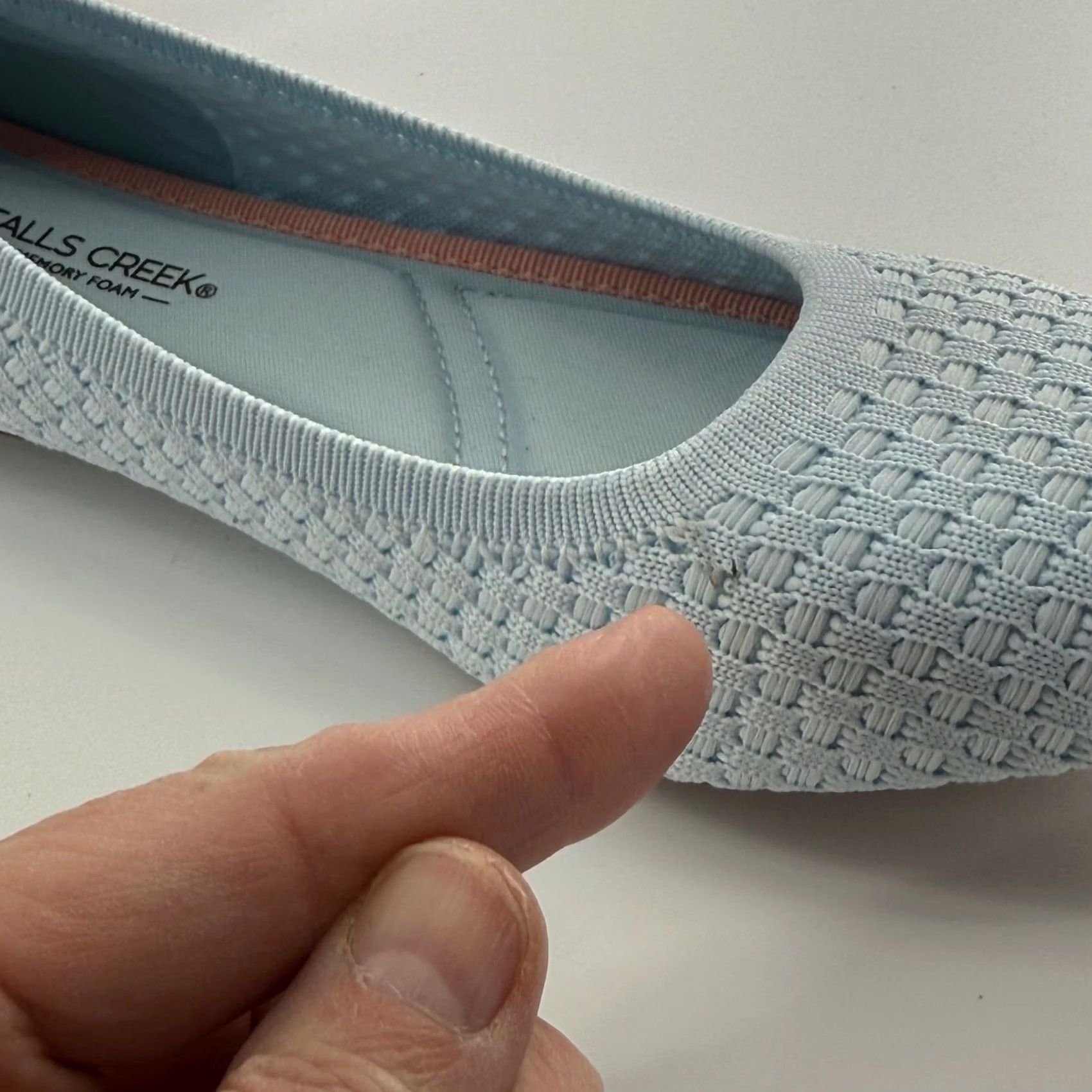 Vintage Falls Creek Phoebe Knit Ballet Flats Blue Pointed Toe Memory Foam Women 8 Flat Slip On Casual Workwear Travel Shoes Size US 8 / IT 38 - 8 Thumbnail