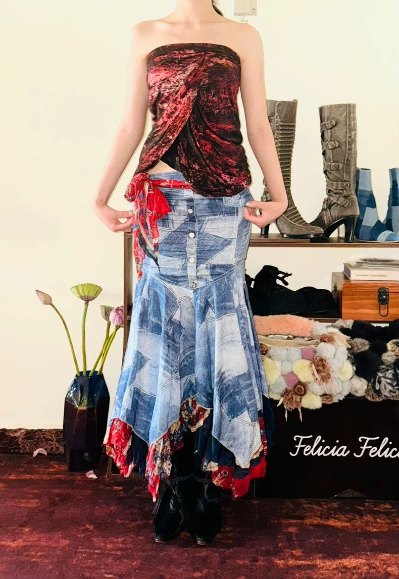 Helmut Lang HELMUT LANG sizeS Semi-superior skirt with irregular folds Size 25" / US 0 / IT 36 - 4 Thumbnail