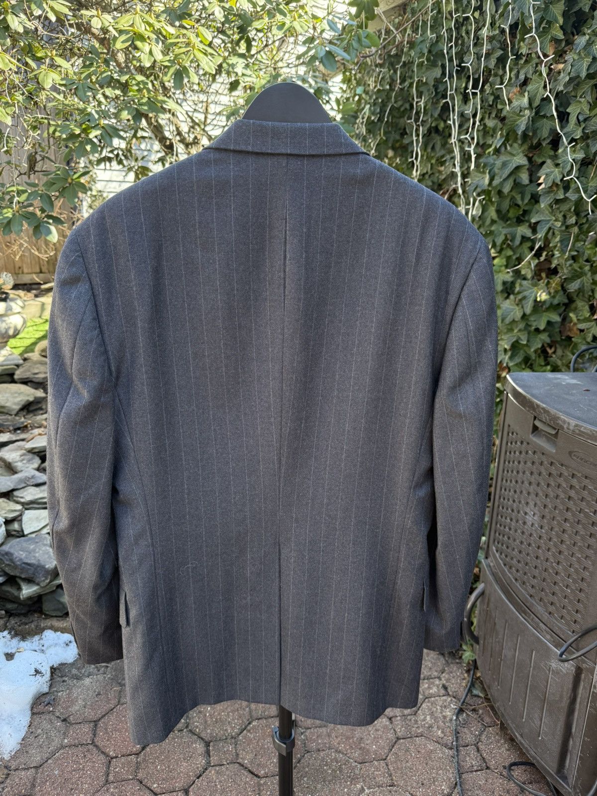 Hart Schaffner Marx Hart Schaffner Marx Custom Two Piece Grey Stripped Suit Size 42L - 4 Thumbnail
