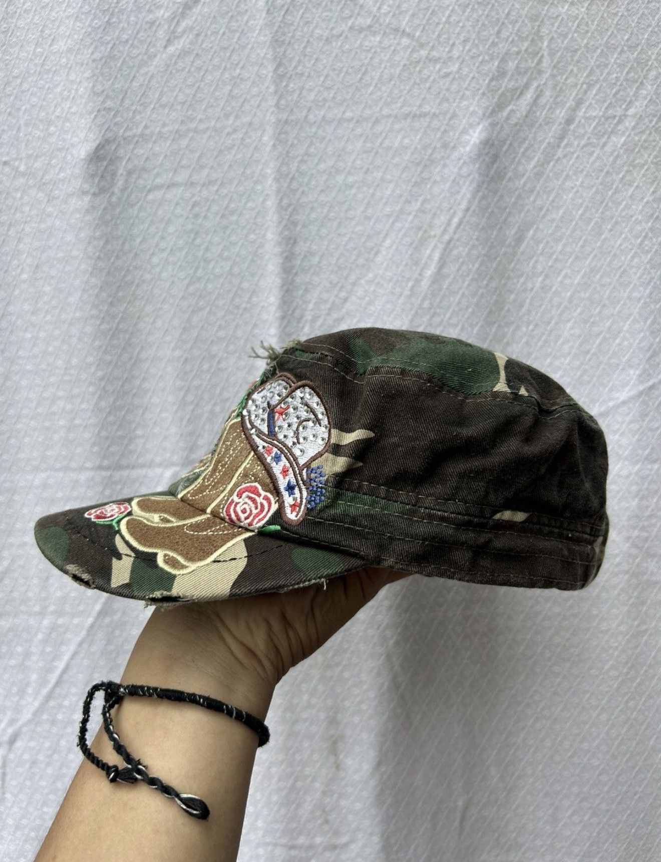Japanese Brand Distressed camo cowboy girl hats Size ONE SIZE - 3 Thumbnail