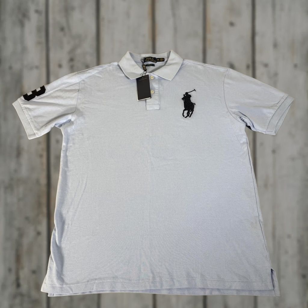 Polo Ralph Lauren Polo Ralph Lauren Shirt Mens 2XL Blue Slim Fit Big Pony 3 Rugby Cotton Preppy Size US XXL / EU 58 / 5 - 1 Thumbnail