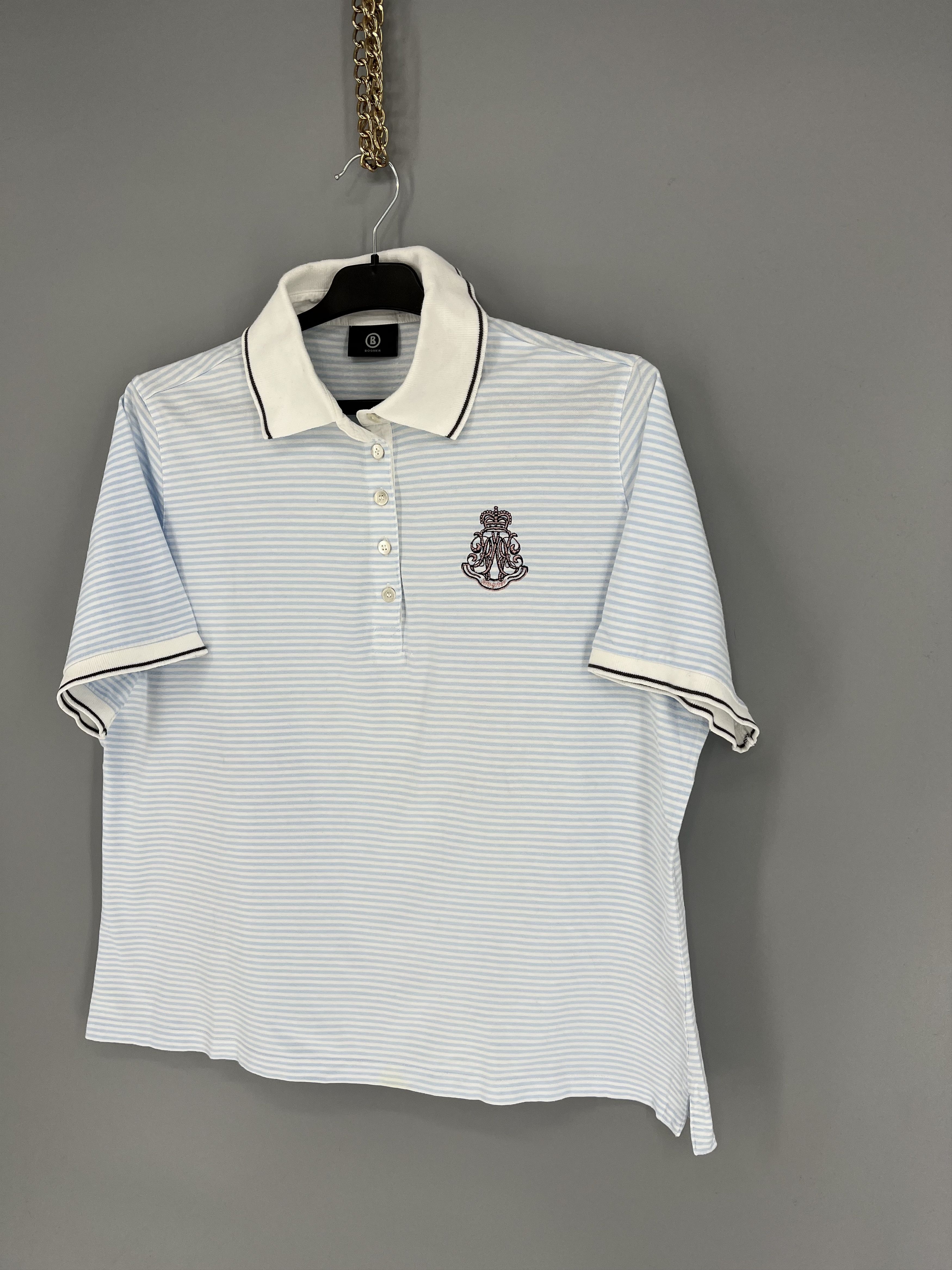 Bogner Bogner Premium Women’s Short Sleeve Striped Polo Shirt Size XXL / US 16-18 / IT 52-54 - 3 Thumbnail