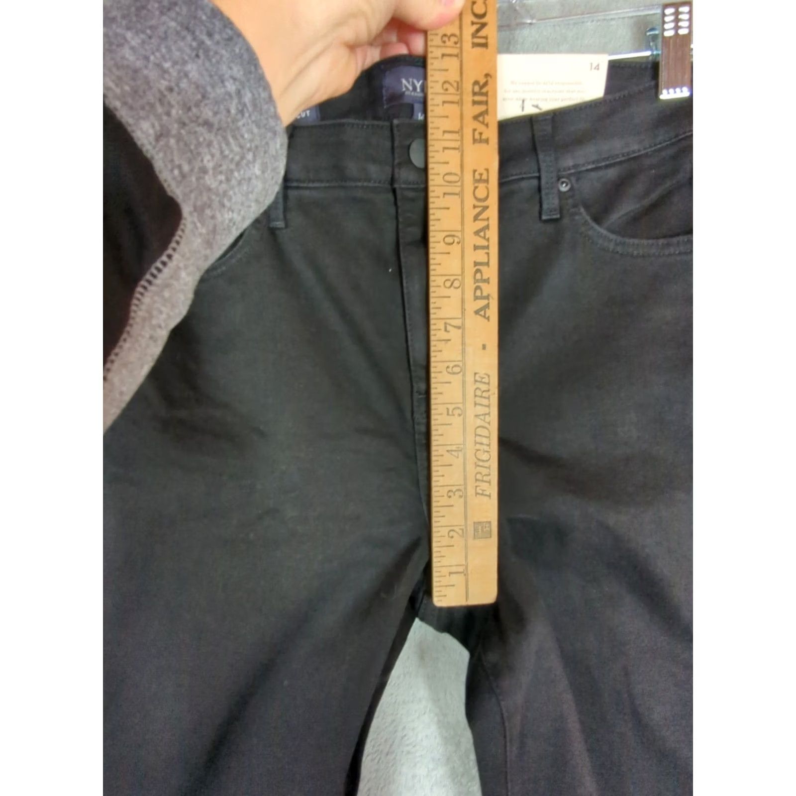 NYDJ NYDJ Barbara Bootcut Jeans Women's 14 Black Stretch Denim Lift Tuck Size 36" / US 14 / IT 50 - 7 Thumbnail