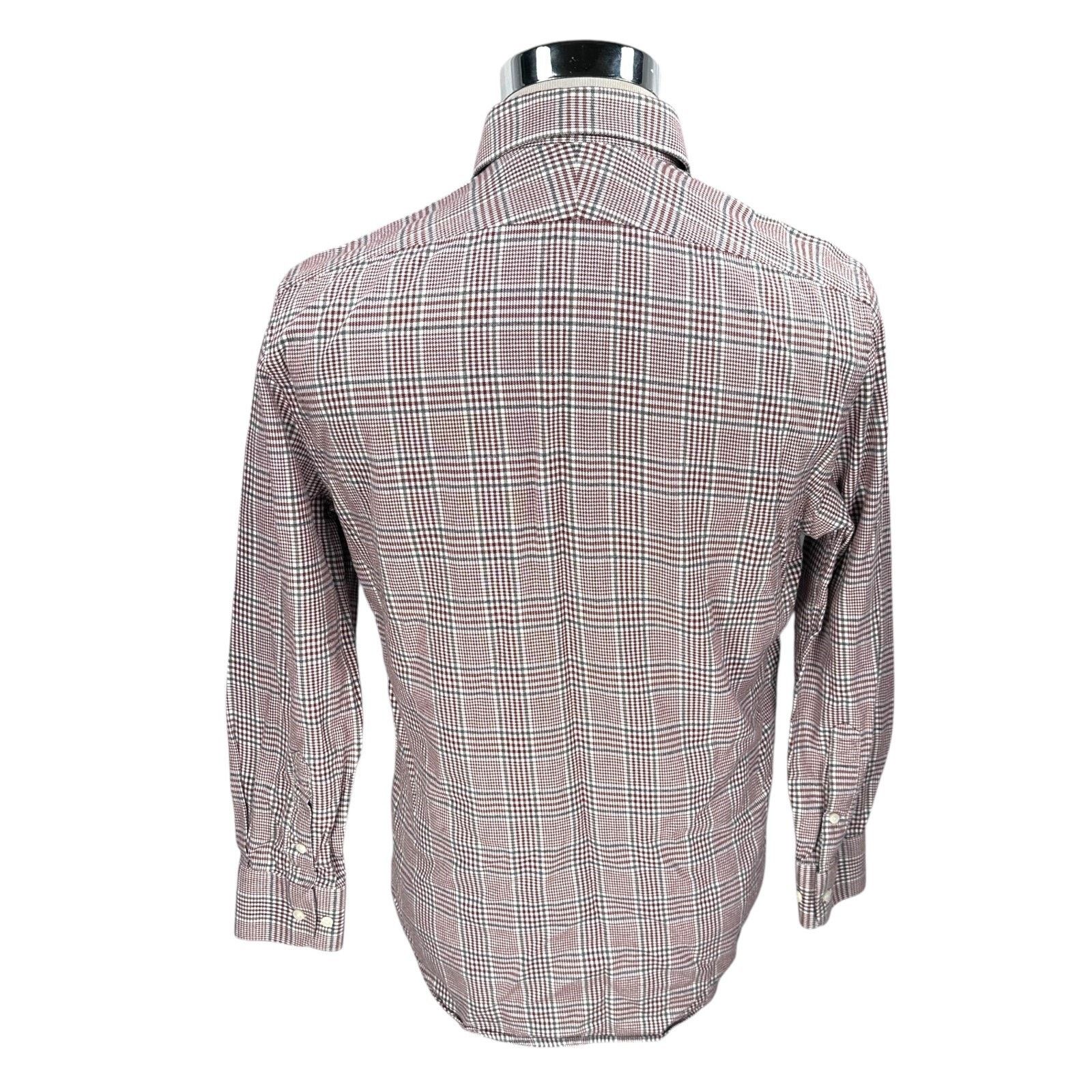 Suitsupply Suitsupply Dress Shirt Mens 15 3/4 Reddish Brown Check Size US M / EU 48-50 / 2 - 5 Thumbnail