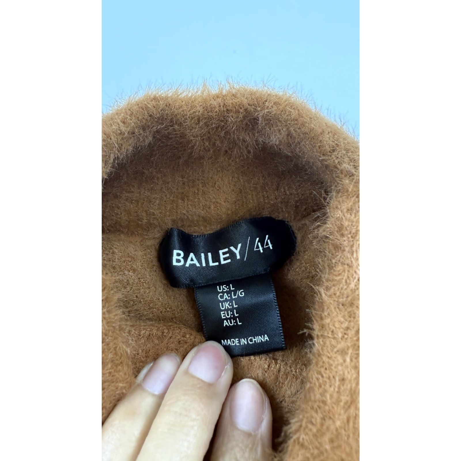 Bailey 44 Bailey 44 Sweater Womens Large Brown Fuzzy Mock Neck Pullover Size L / US 10 / IT 46 - 4 Thumbnail