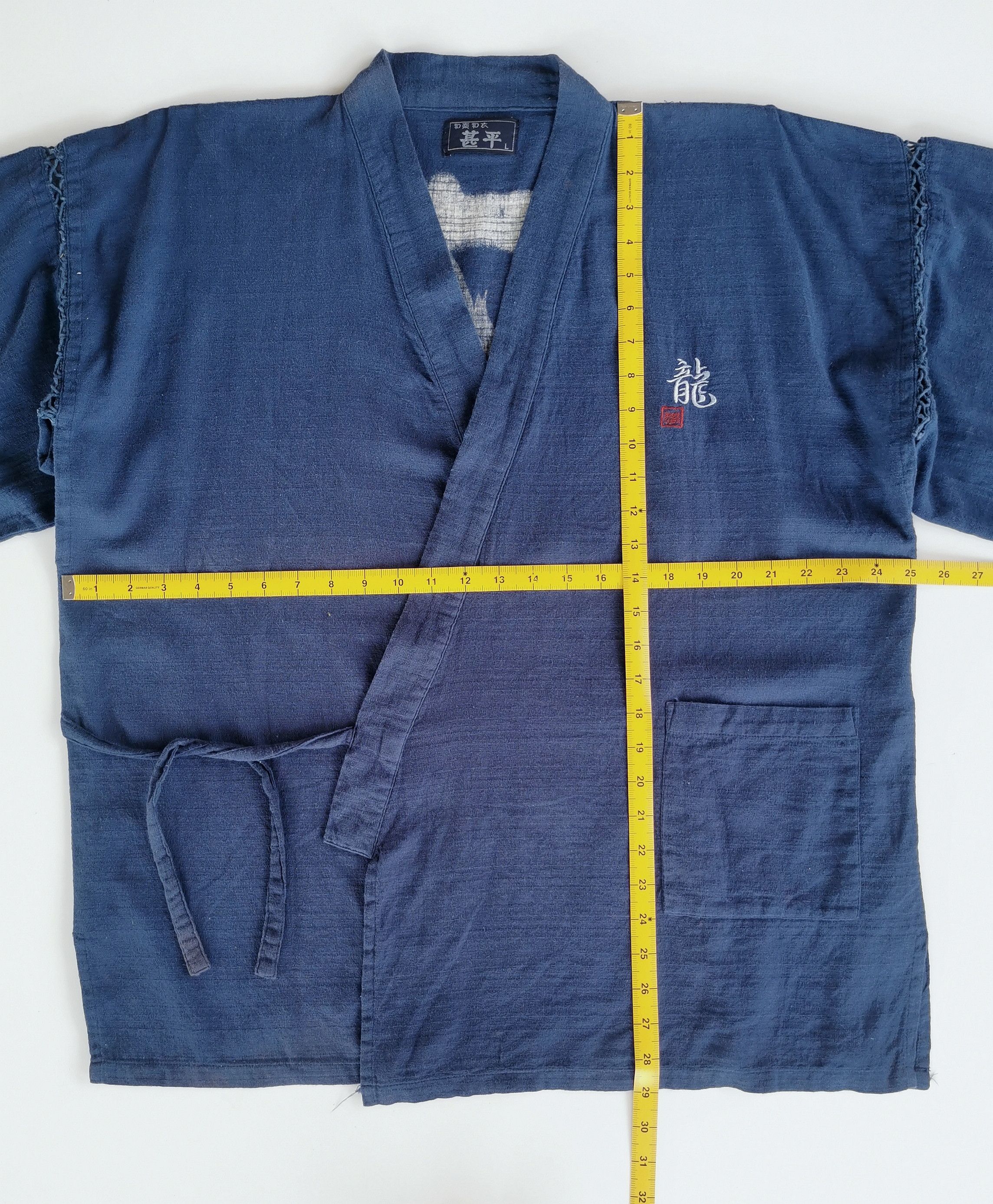 Japanese Brand Dragon Art Indigo Japan Kimono Yakuza Harajuku Style Size US L / EU 52-54 / 3 - 14 Thumbnail
