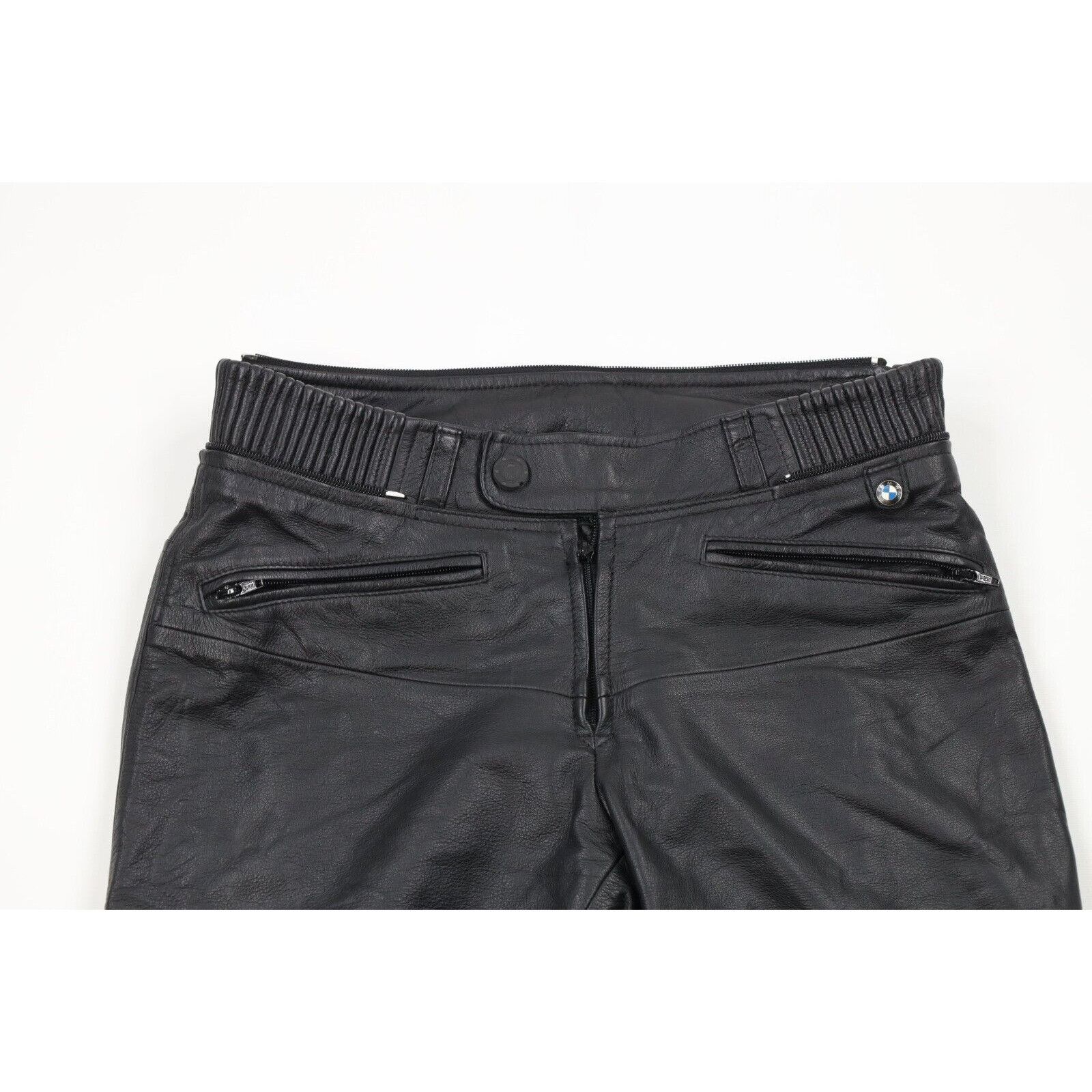 BMW × Vintage Vintage BMW Mens Distressed Leather Motorcycle Riding Pants Size US 34 / EU 50 - 2 Thumbnail