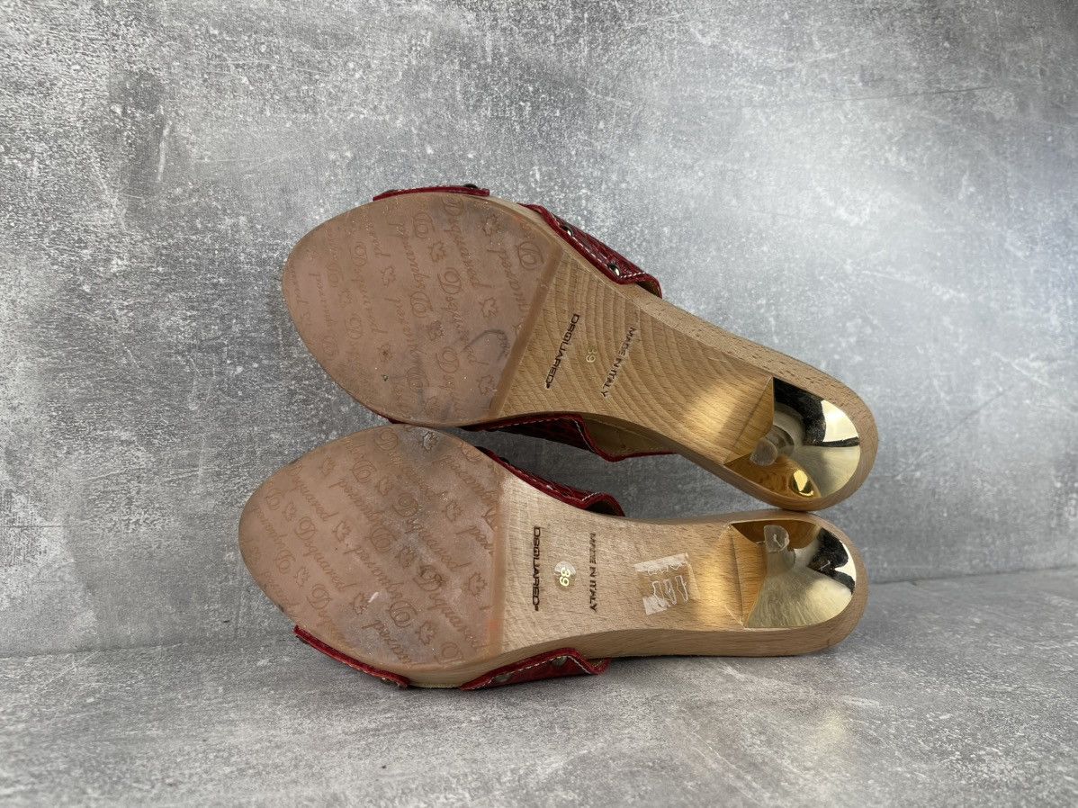 Dsquared2 Vintage Dsquared Archives Red Wood Platform Slingback Heels Size US 9 / IT 39 - 7 Thumbnail