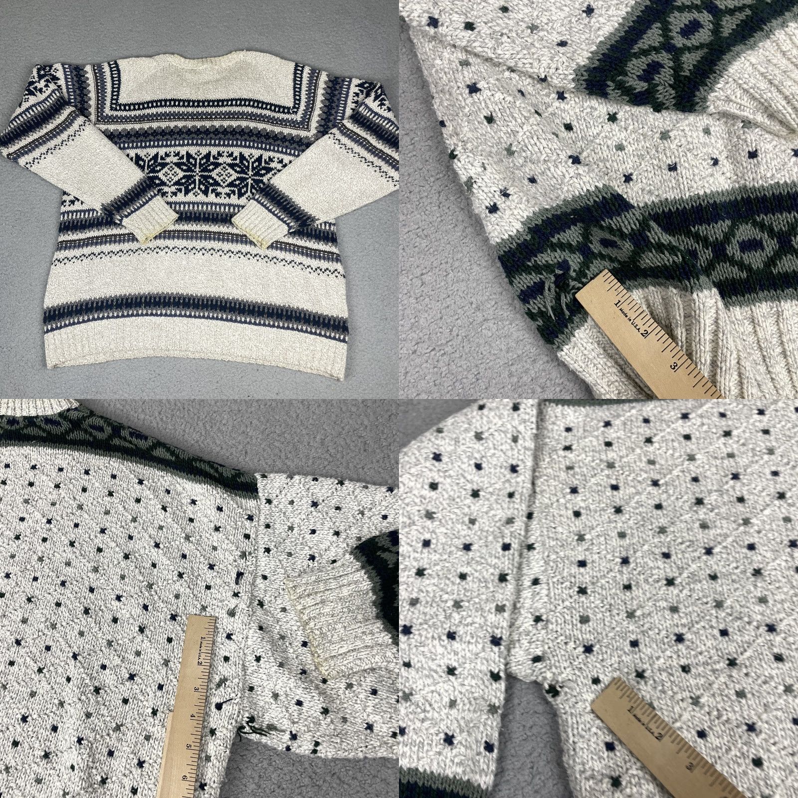 Vintage VINTAGE Fieldmaster Sweater Adult XL Gray Knit Crew Neck 80s 90s USA Pullover Distressed Size US XL / EU 56 / 4 - 9 Thumbnail