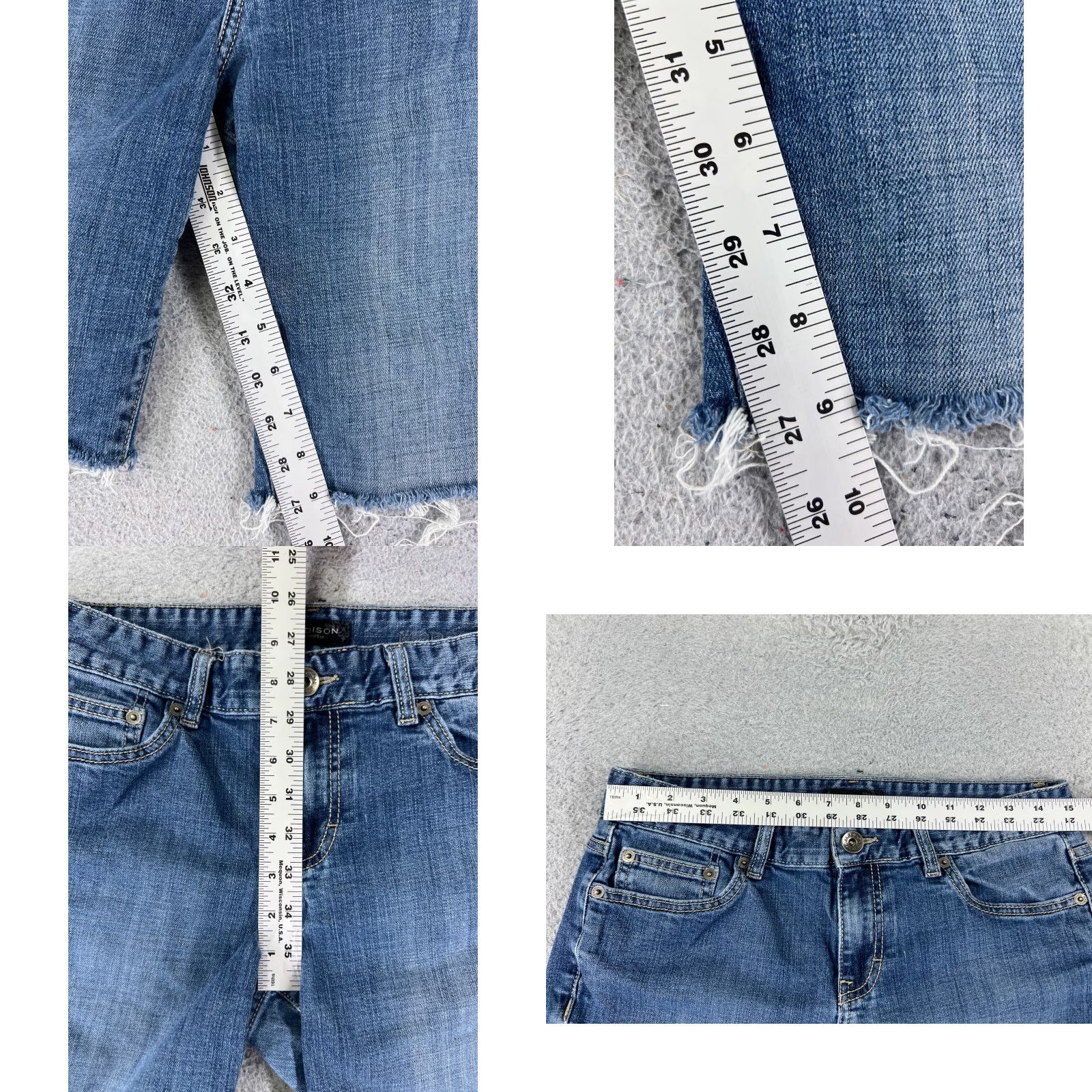 Madison Madison Denim Cutoff Shorts Womens 10 Blue Mid Rise 29x9 Stretch Casual Size 32" / US 10 / IT 46 - 8 Thumbnail