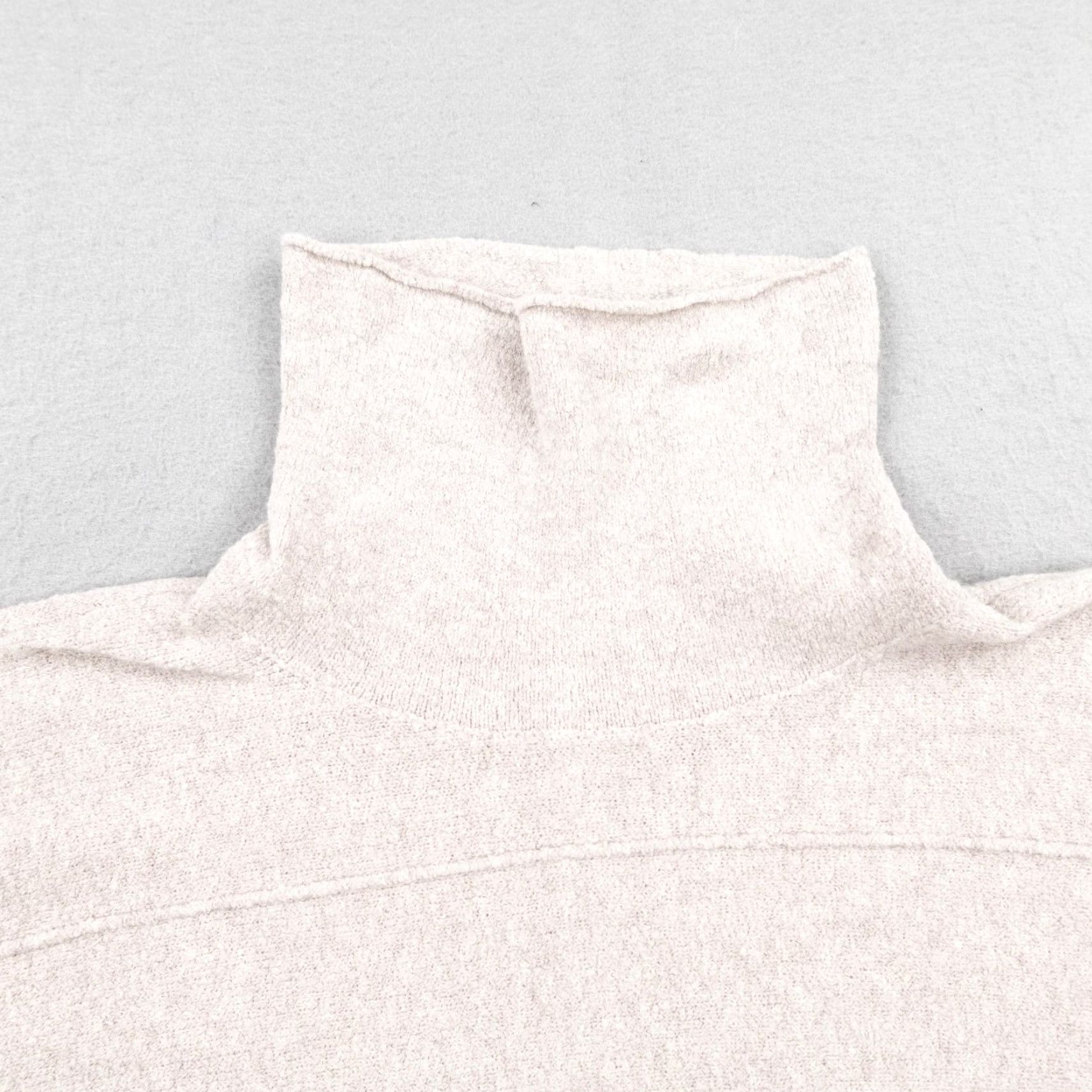 Free People Free People Sweater Womens Medium Beige Turtleneck Hi Low Drape Drape Oversized Size M / US 6-8 / IT 42-44 - 2 Thumbnail