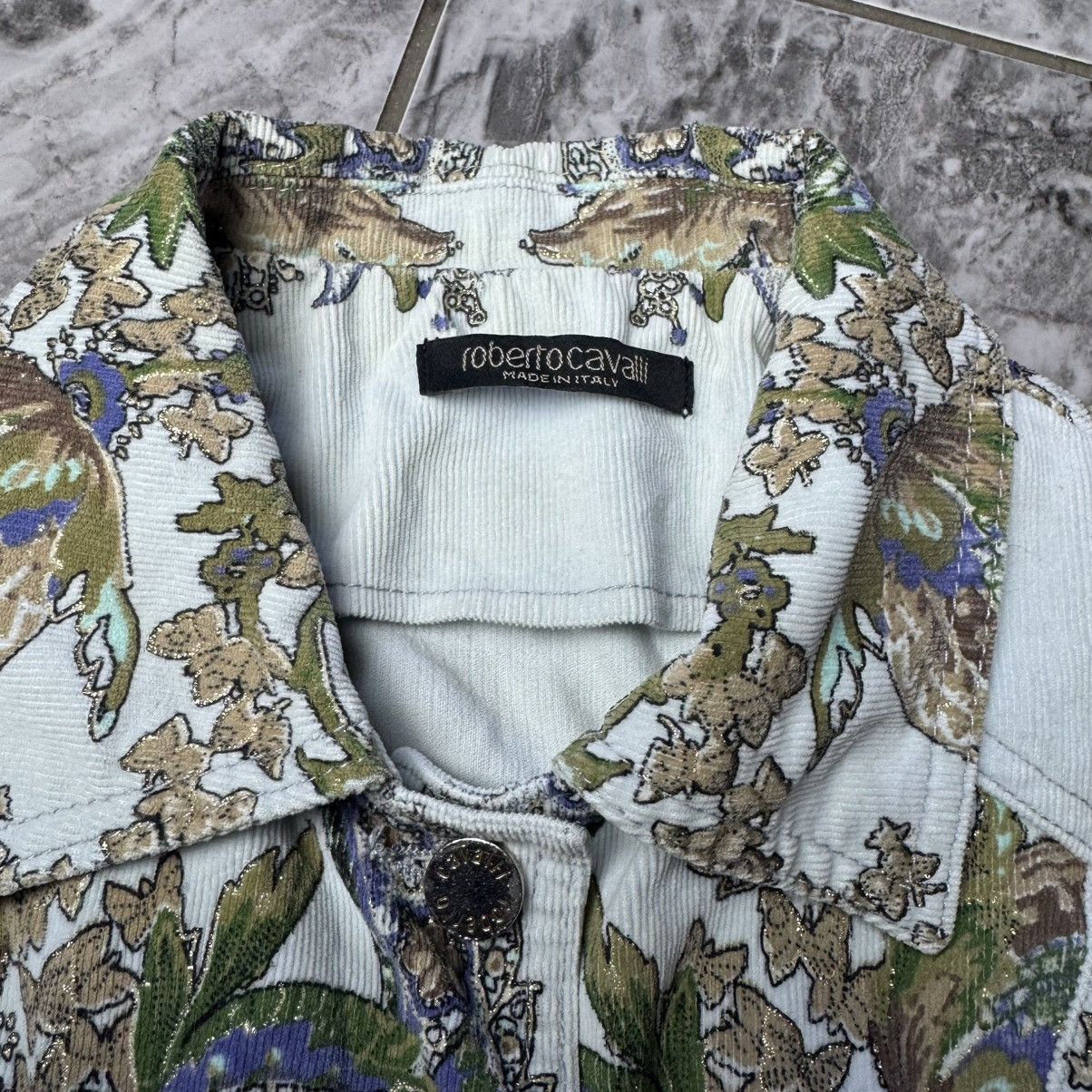 Roberto Cavalli × Velvet × Vintage Roberto Cavalli Printed Velvet Blazer Jacket Size XS / US 0-2 / IT 36-38 - 6 Thumbnail