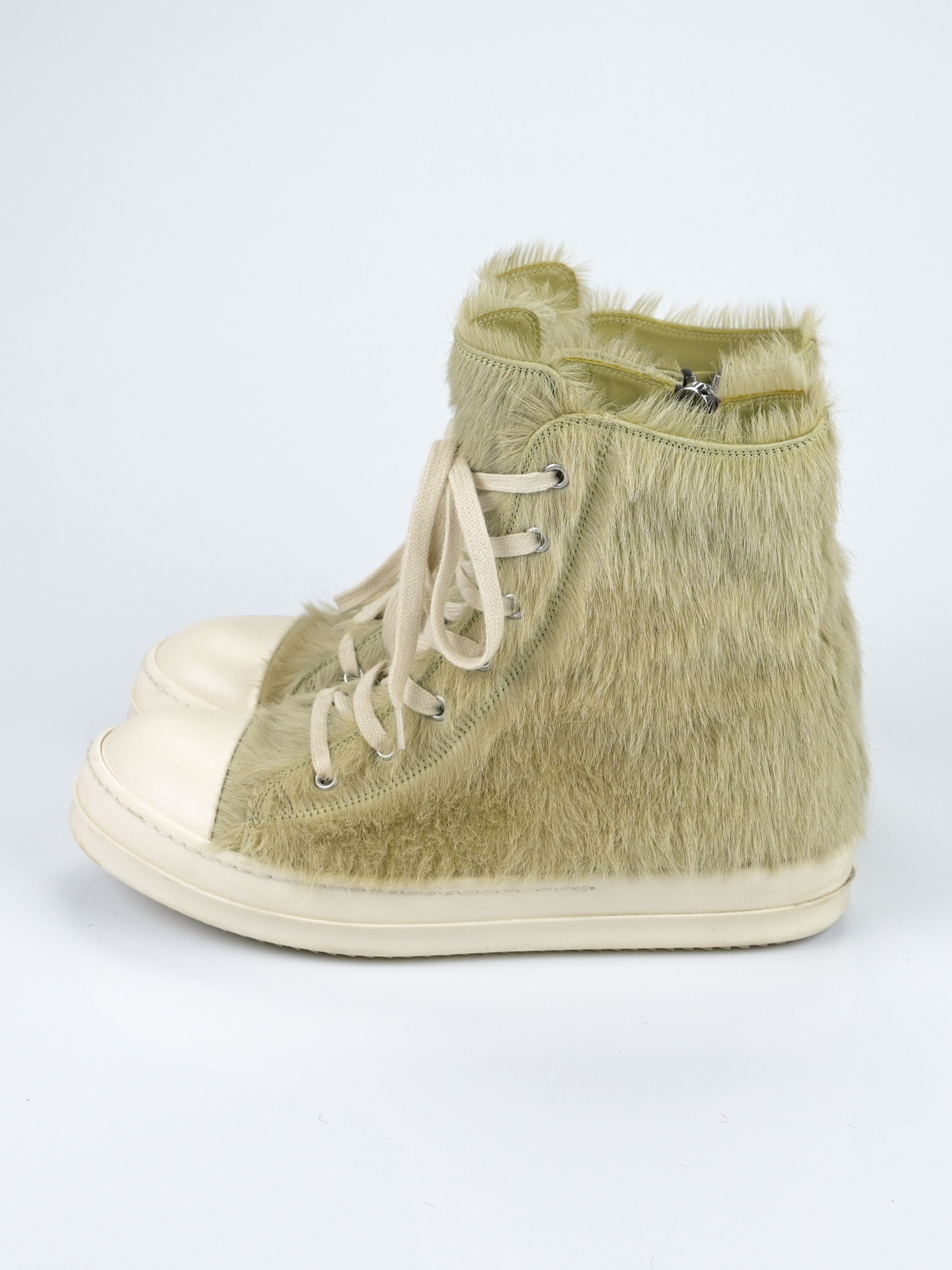 Rick Owens Acid Green Pony Hair Ramones Size US 9 / EU 42 - 4 Thumbnail