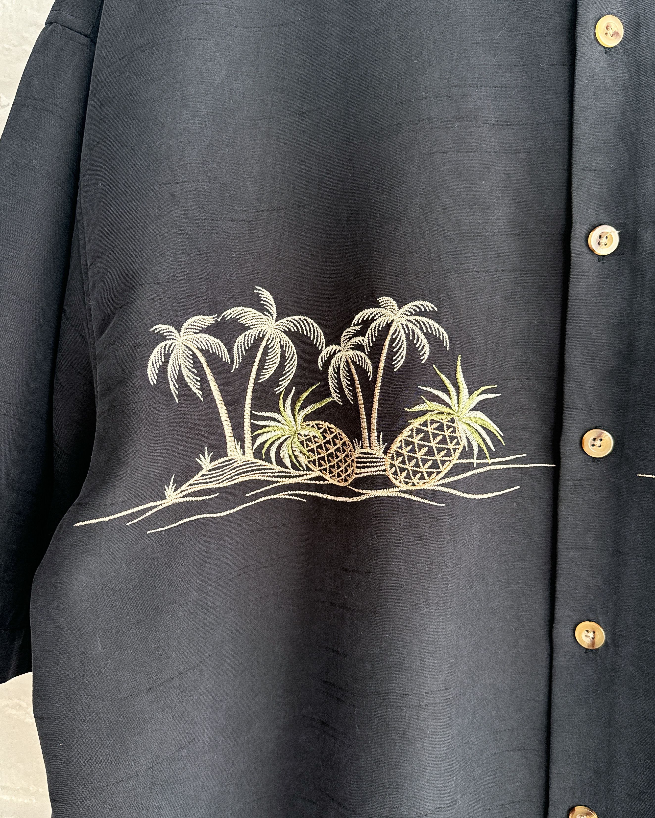 Vintage Vintage 2000s Bamboo Clay Hawaiian Shirt Black Men's L Size US L / EU 52-54 / 3 - 2 Thumbnail
