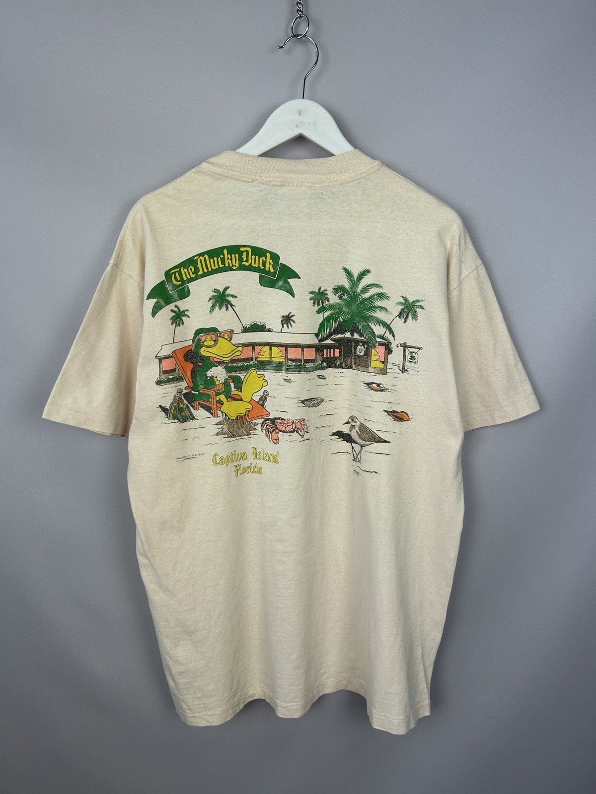 Hanes Vintage 1989 The Mucky Duck Captiva Island Florida 80s Size US L / EU 52-54 / 3 - 1 Thumbnail