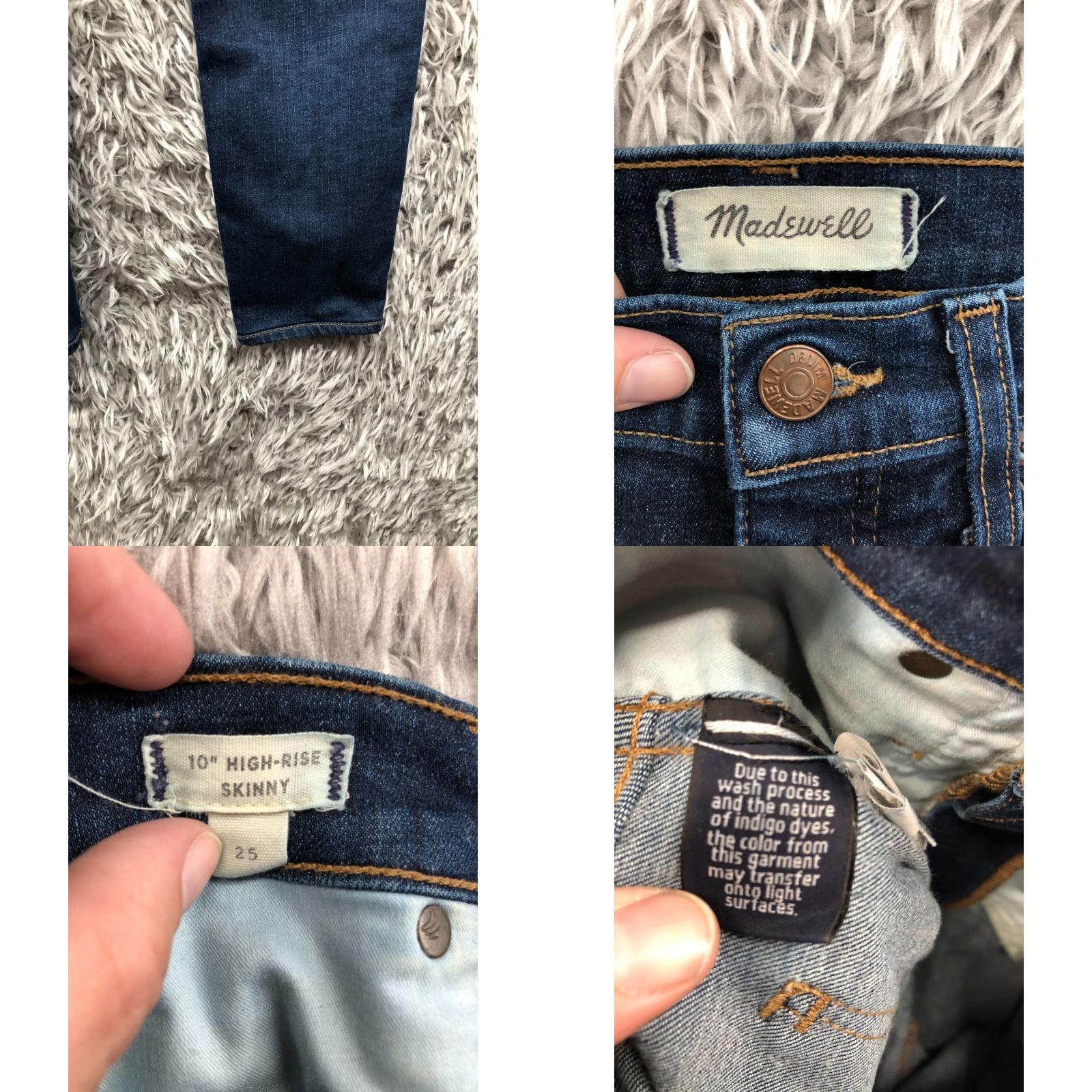 Madewell VINTAGE Madewell High Rise Skinny Jeans 25 Womens Dark Wash Blue Denim Size 42" / US 20 - 8 Thumbnail