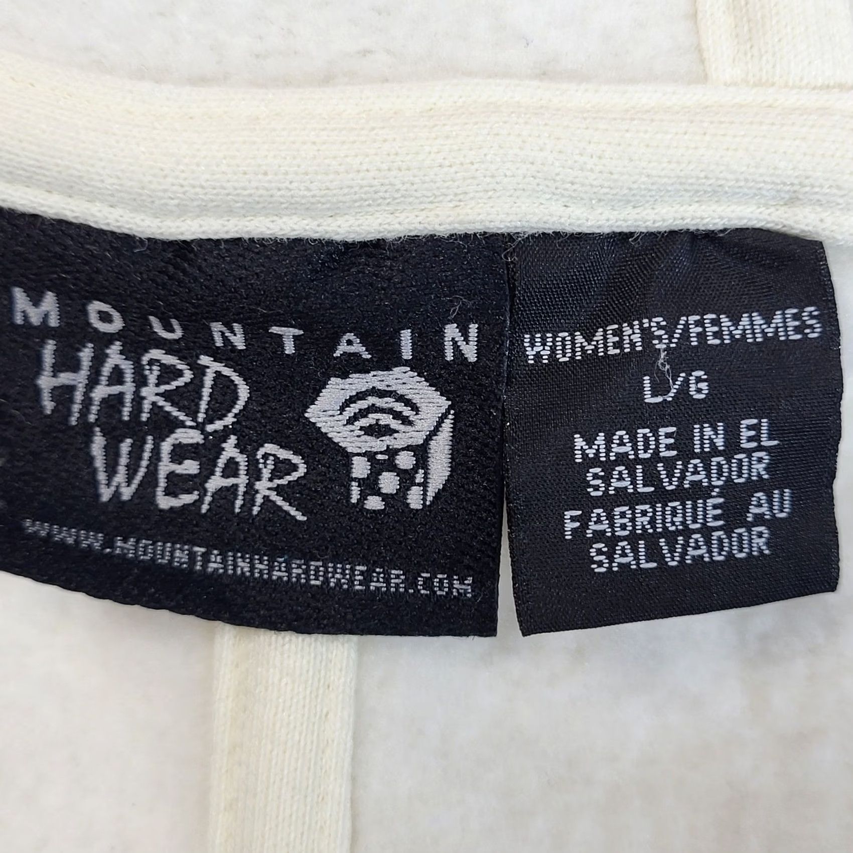 Mountain Hardwear Mountain Hardwear Full Zip Hoodie Womens L Cream Graphic Print Fleece Zip Hooded Pockets Size L / US 10 / IT 46 - 6 Thumbnail