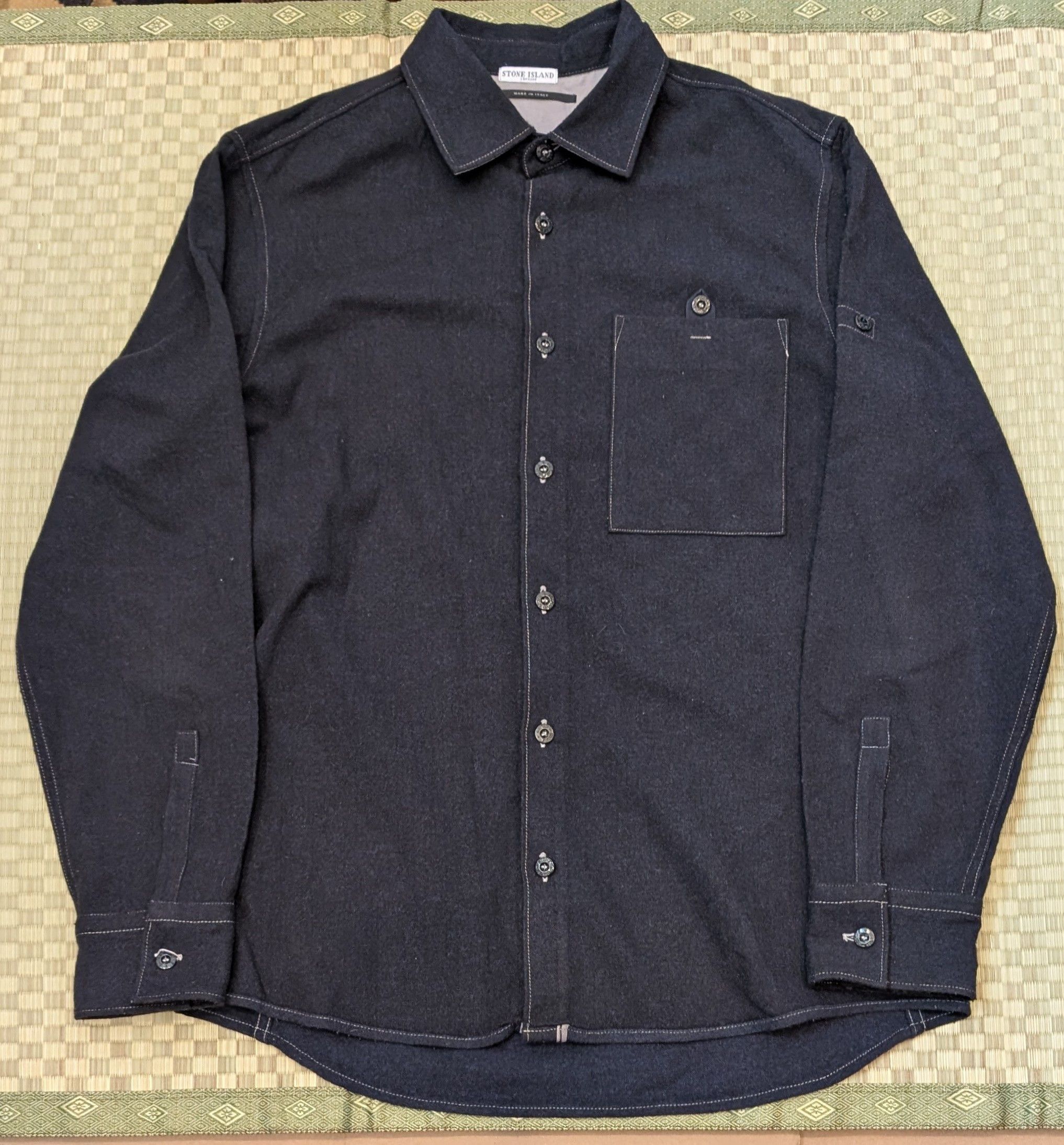 Stone Island Stone Island Wool Blend Button Up Shirt Made in Italy Size US XL / EU 56 / 4 - 1 Thumbnail