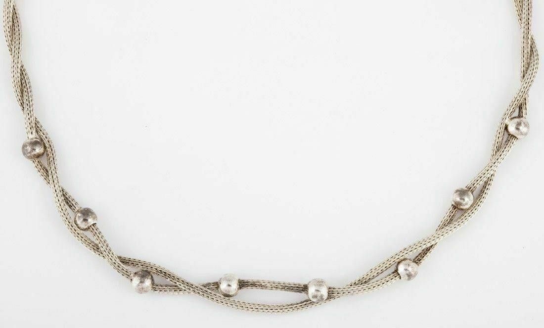 Other Woven Sterling Silver Snake and Ball Bead Necklace Size ONE SIZE - 2 Thumbnail