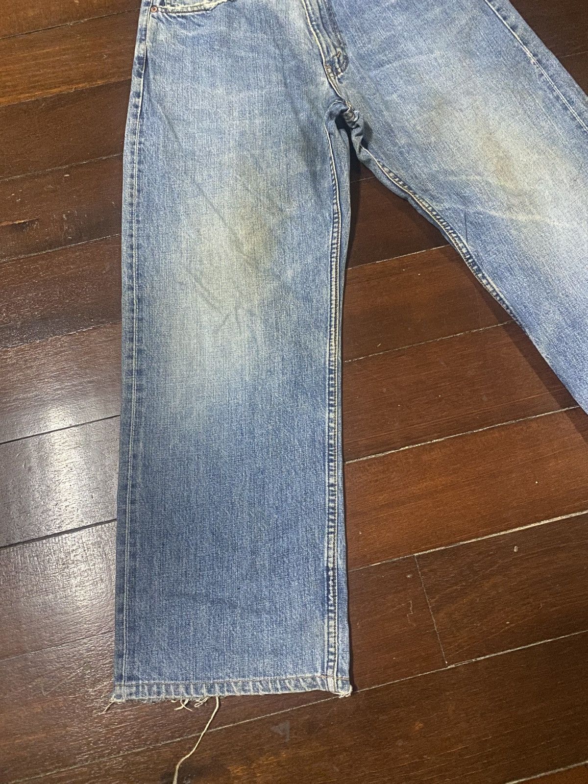 Levi's Vintage y2k Levis 504 Selvedge Distressed baggy wide Denim Size US 32 / EU 48 - 3 Thumbnail