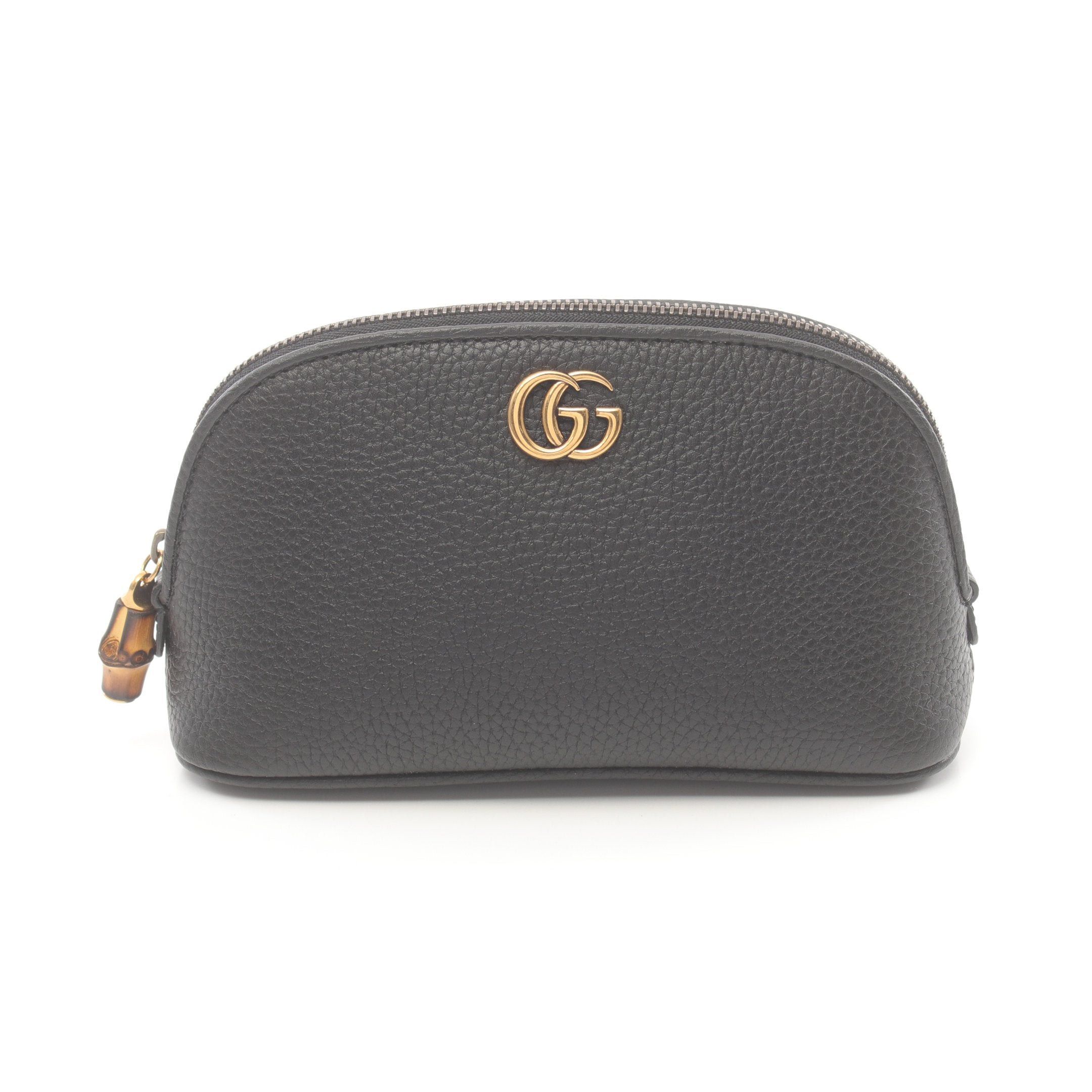 Gucci Gucci Double G Pouch Leather Black Size ONE SIZE - 1 Thumbnail