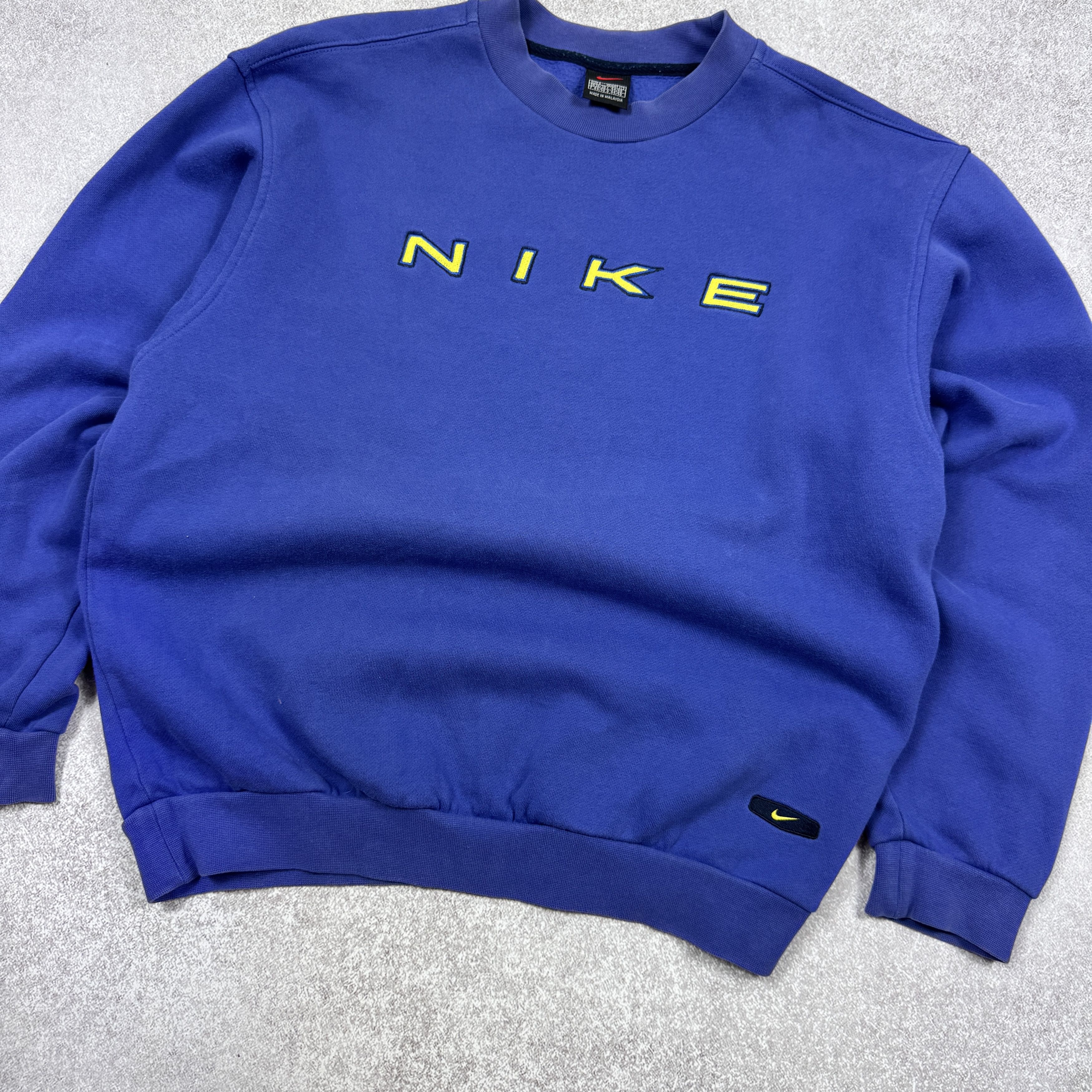 Nike Vintage Nike Big Logo 90s Blue Cotton Sweatshirt Size S-M Size US S / EU 44-46 / 1 - 3 Thumbnail