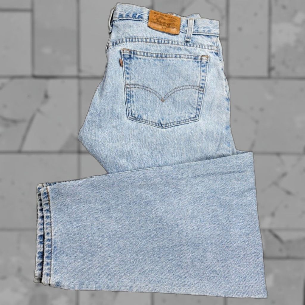 Levi's VINTAGE Levi's 545 Jeans Loose Fit 38x32 Light Blue USA Brown Tab Tapered 5-Pocket Men Size US 38 / EU 54 - 1 Thumbnail