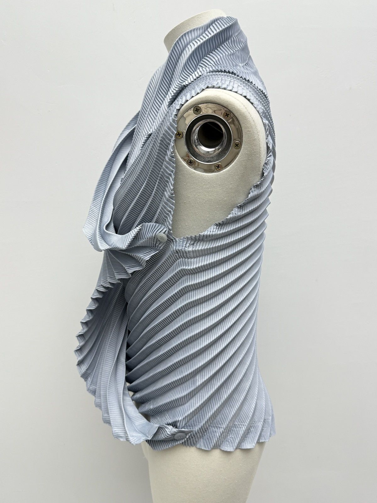 Issey Miyake × Vintage Blue Origami Pleated Vest Size M / US 6-8 / IT 42-44 - 3 Thumbnail