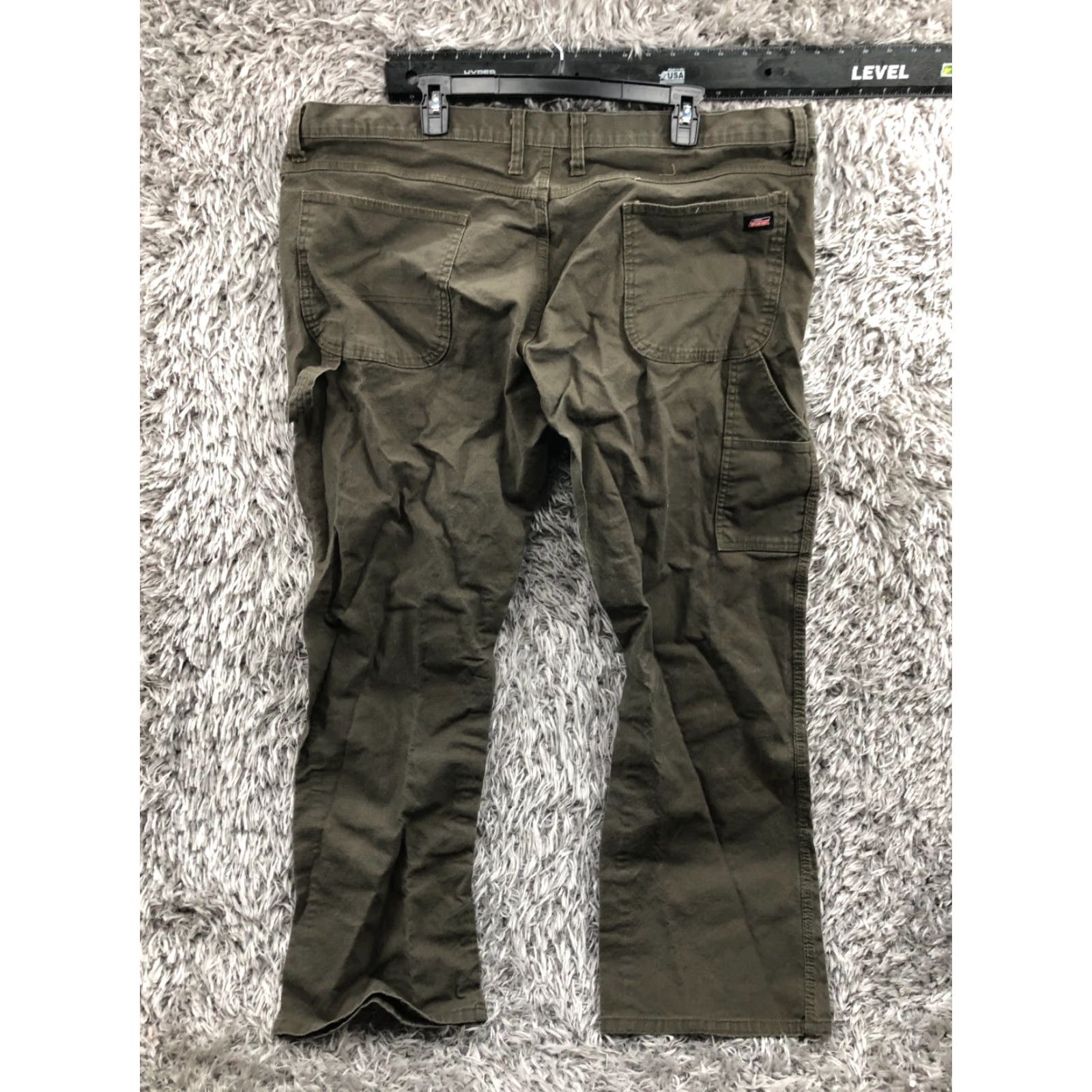 Dockers DOCKERS Canvas Carpenter Pants Mens 42x30 Green Slim Straight 5-Pocket Logo Zipper Button Casual Formal Business Pants Size US 42 / EU 58 - 5 Thumbnail