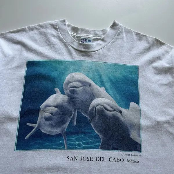 Vintage Vintage 90s Dolphin T Shirt XL Mexico Animal Art Graphic Tee Size US XL / EU 56 / 4 - 7 Thumbnail