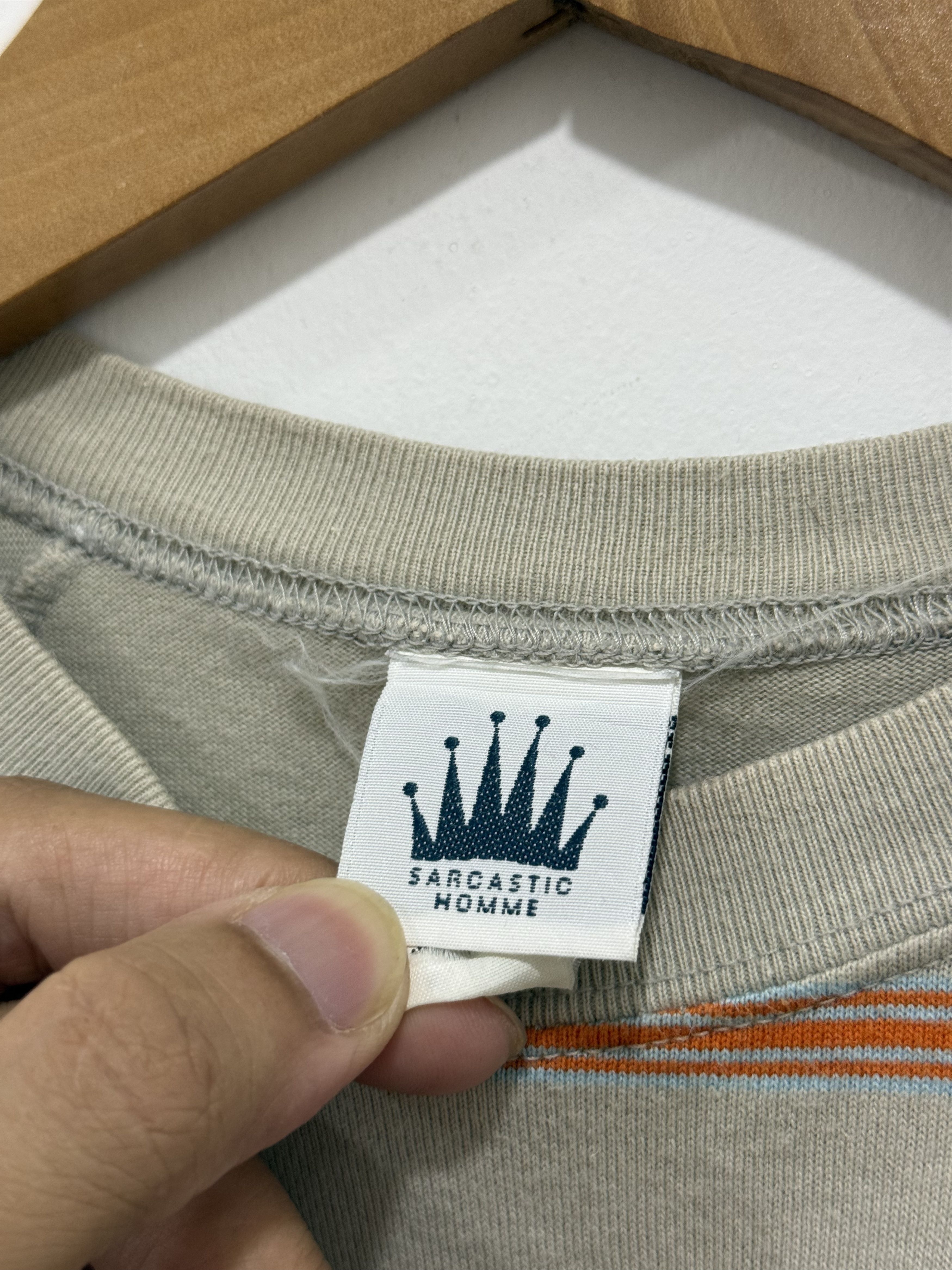 Japanese Brand Vtg Sarcastic Homme Raglan Stripe Tee Size US S / EU 44-46 / 1 - 4 Thumbnail