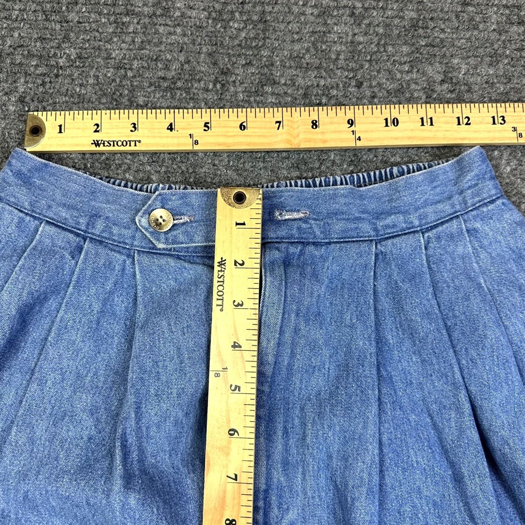 Denime VINTAGE Womens Denim Skirt 12 Long 100% Cotton Made In USA With Pockets Outback Red Black Cap? Size 34" / US 12 / IT 48 - 6 Thumbnail