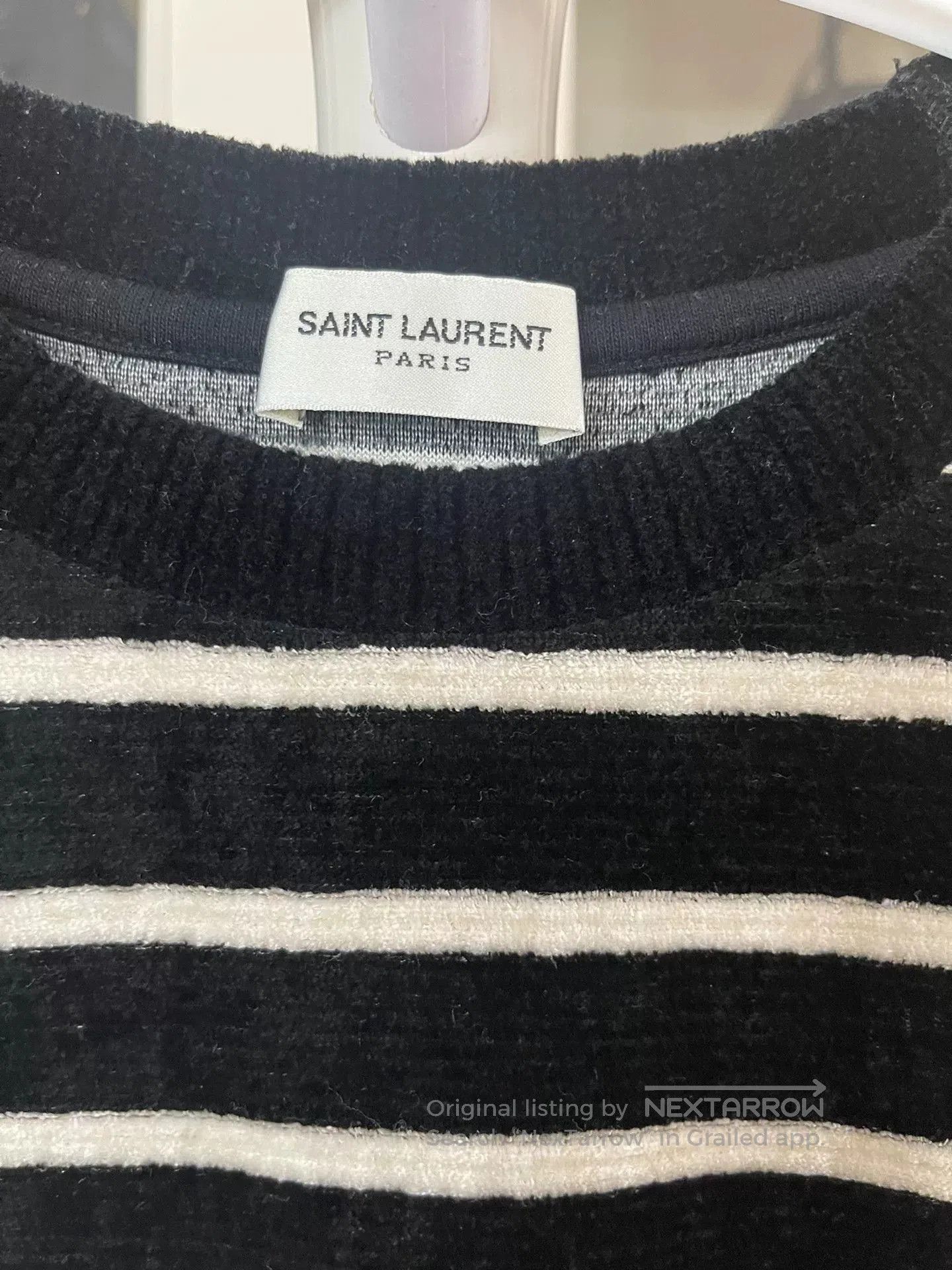 Saint Laurent Paris Saint Laurent Striped Long-Sleeve Sweater. Size L / US 10 / IT 46 - 3 Thumbnail