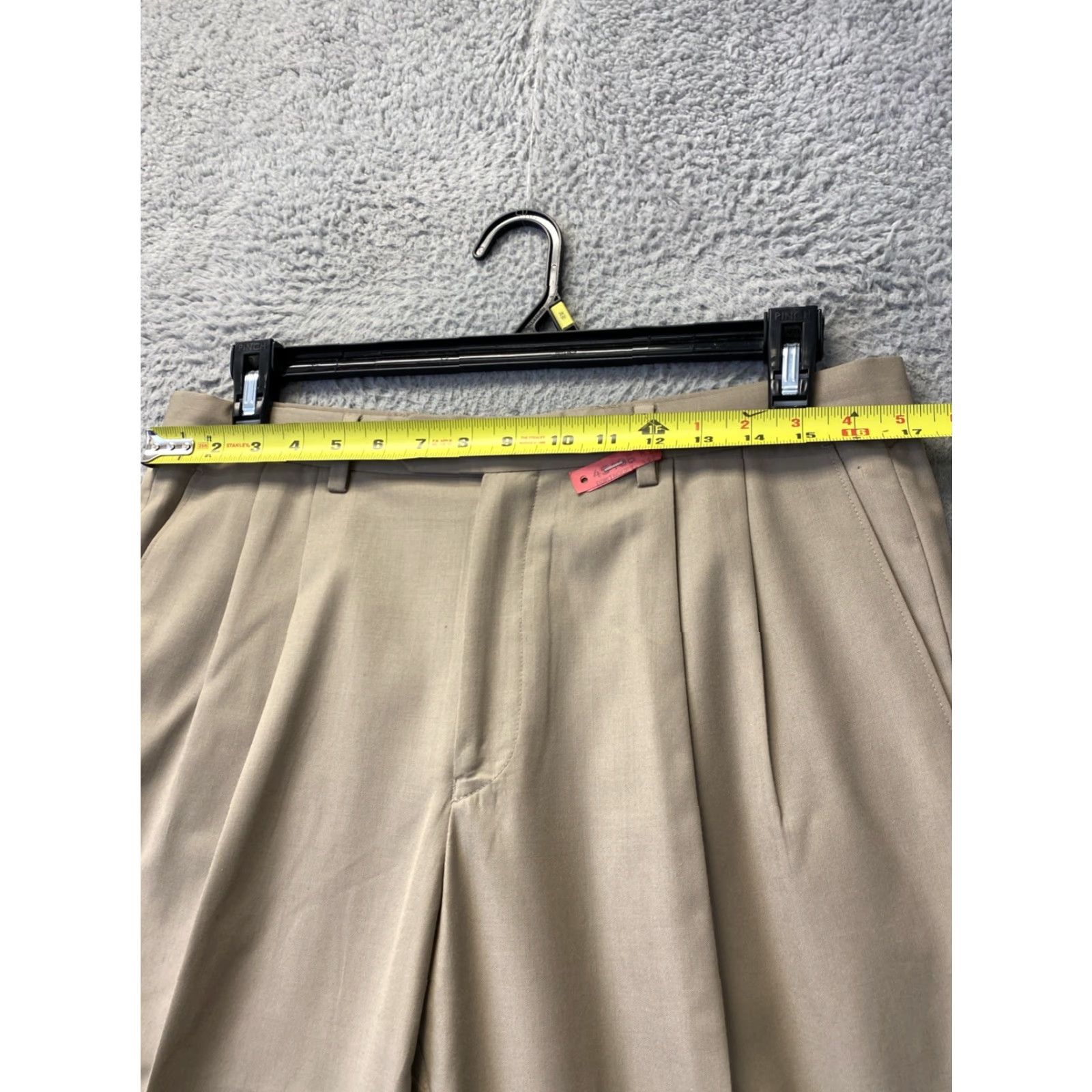 Polo Ralph Lauren VINTAGE Polo Ralph Lauren Dress Pants Mens 34x30 Beige Wool Pleated Front Zipper 1980s USA Men's Pants Size US 34 / EU 50 - 3 Thumbnail
