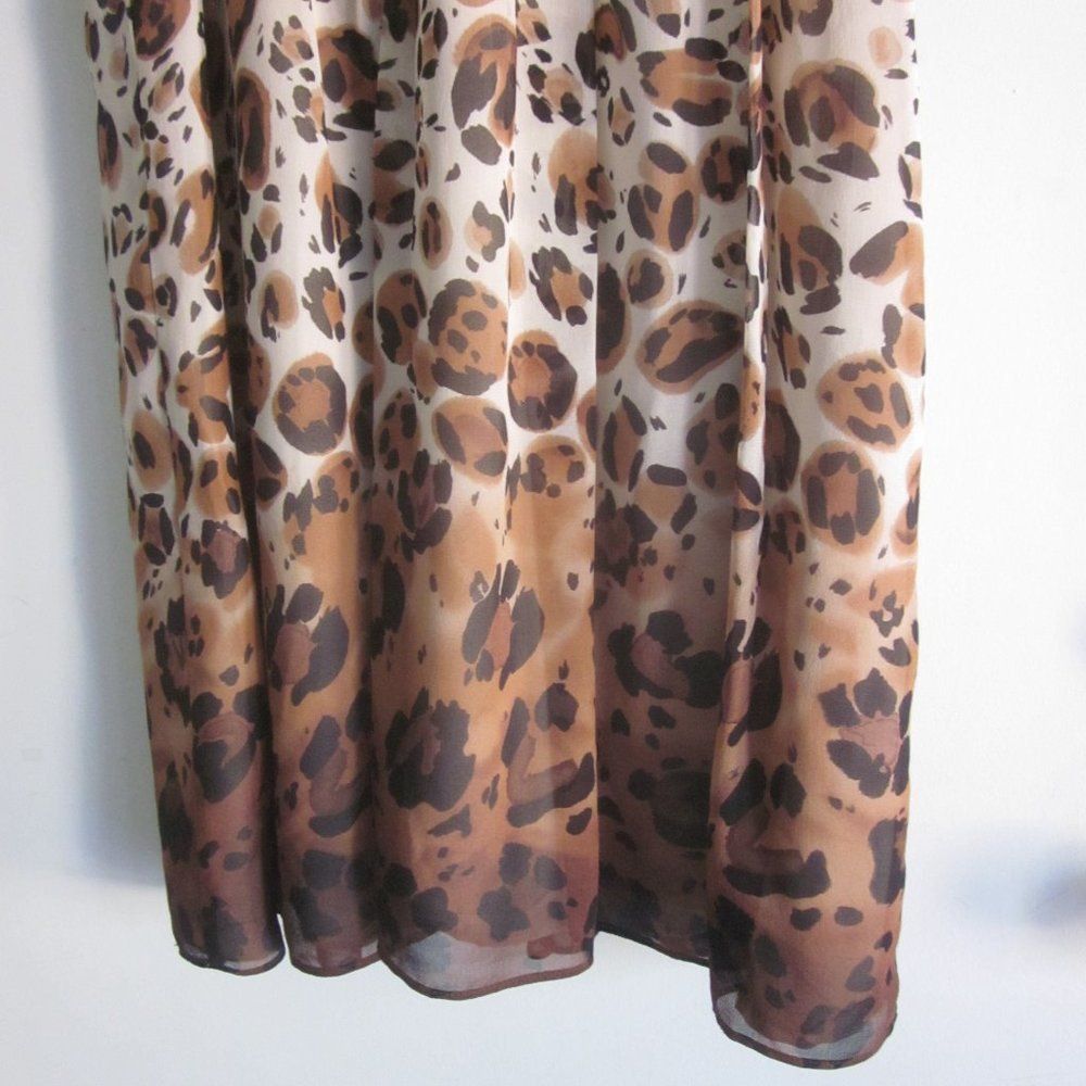 Nicole Miller Nicole Miller Collection Silk Dress Animal Print Deep V-Neck Size M / US 6-8 / IT 42-44 - 12 Thumbnail