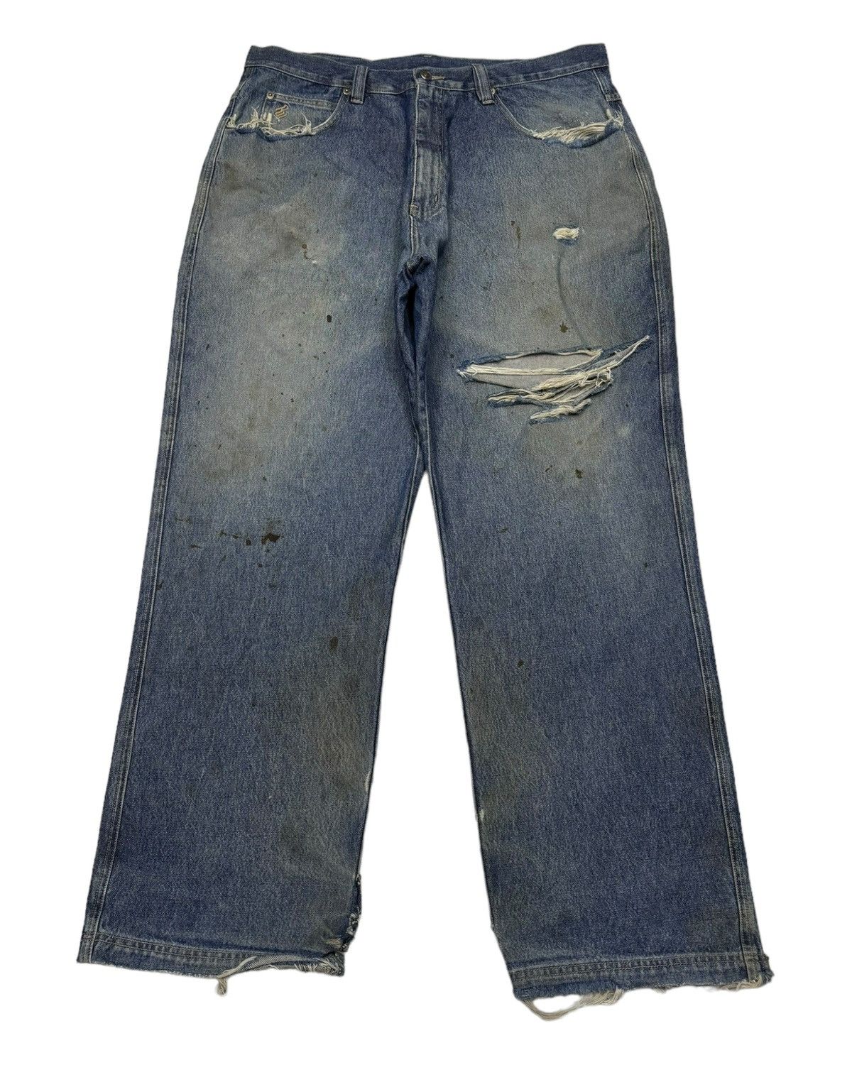 JNCO × Rocawear × Vintage VINTAGE ROCAWEAR BAGGY JEANS DISTRESS RIPS DENIM JEANS Size US 38 / EU 54 - 5 Thumbnail