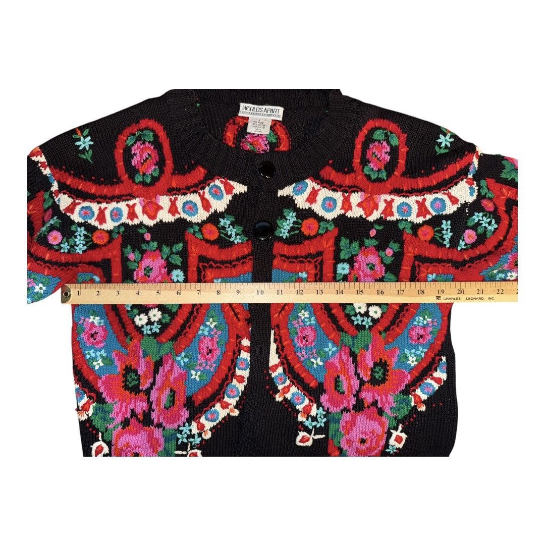 Vintage VTG 90s FULLY EMBROIDERED ART FLORAL SPRING CARDIGAN SIZE Size S / US 4 / IT 40 - 9 Thumbnail