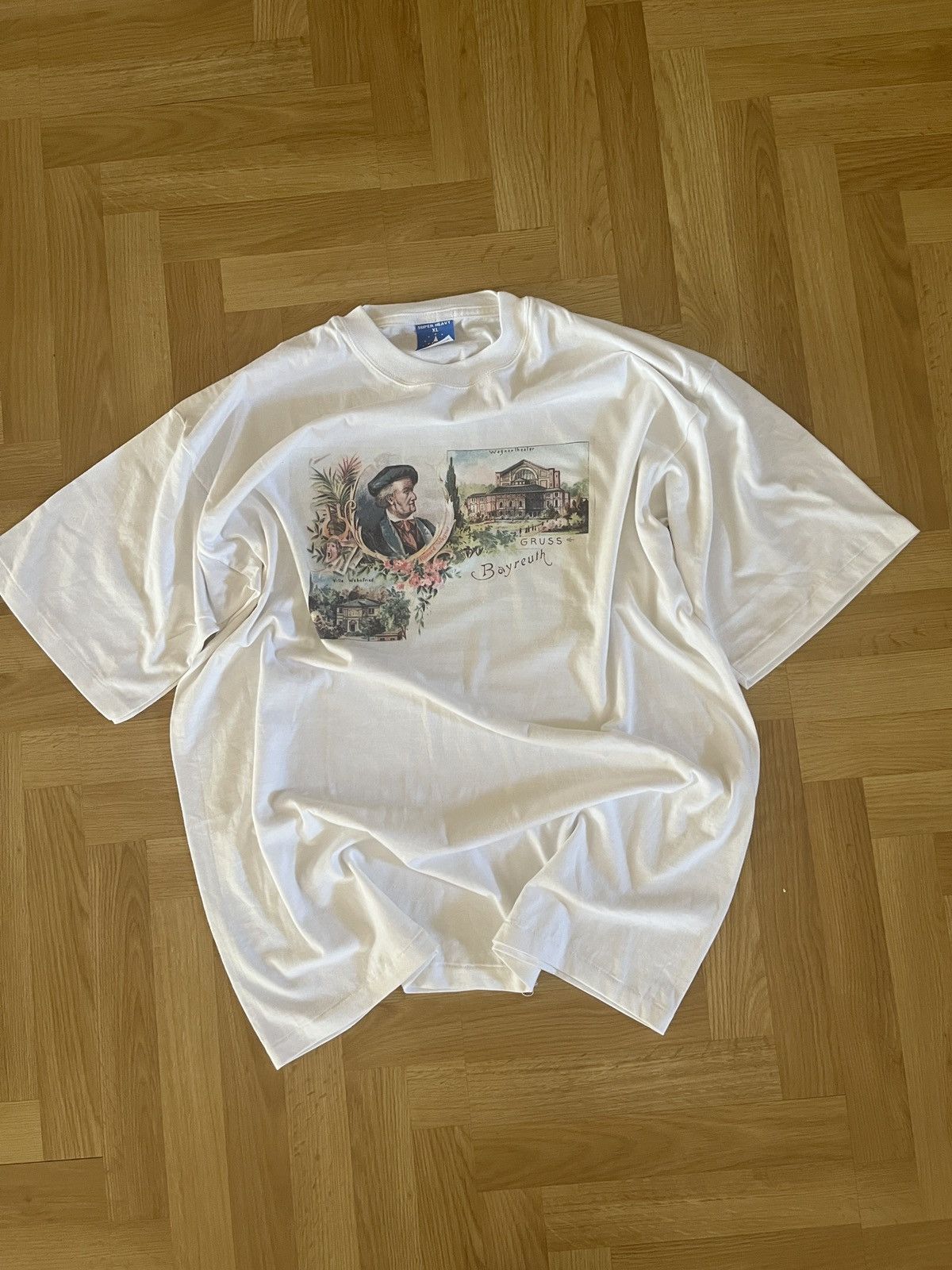 Vintage Ultra vintage single stitch white jacks tee 90s ultra heavy Size US XL / EU 56 / 4 - 1 Thumbnail