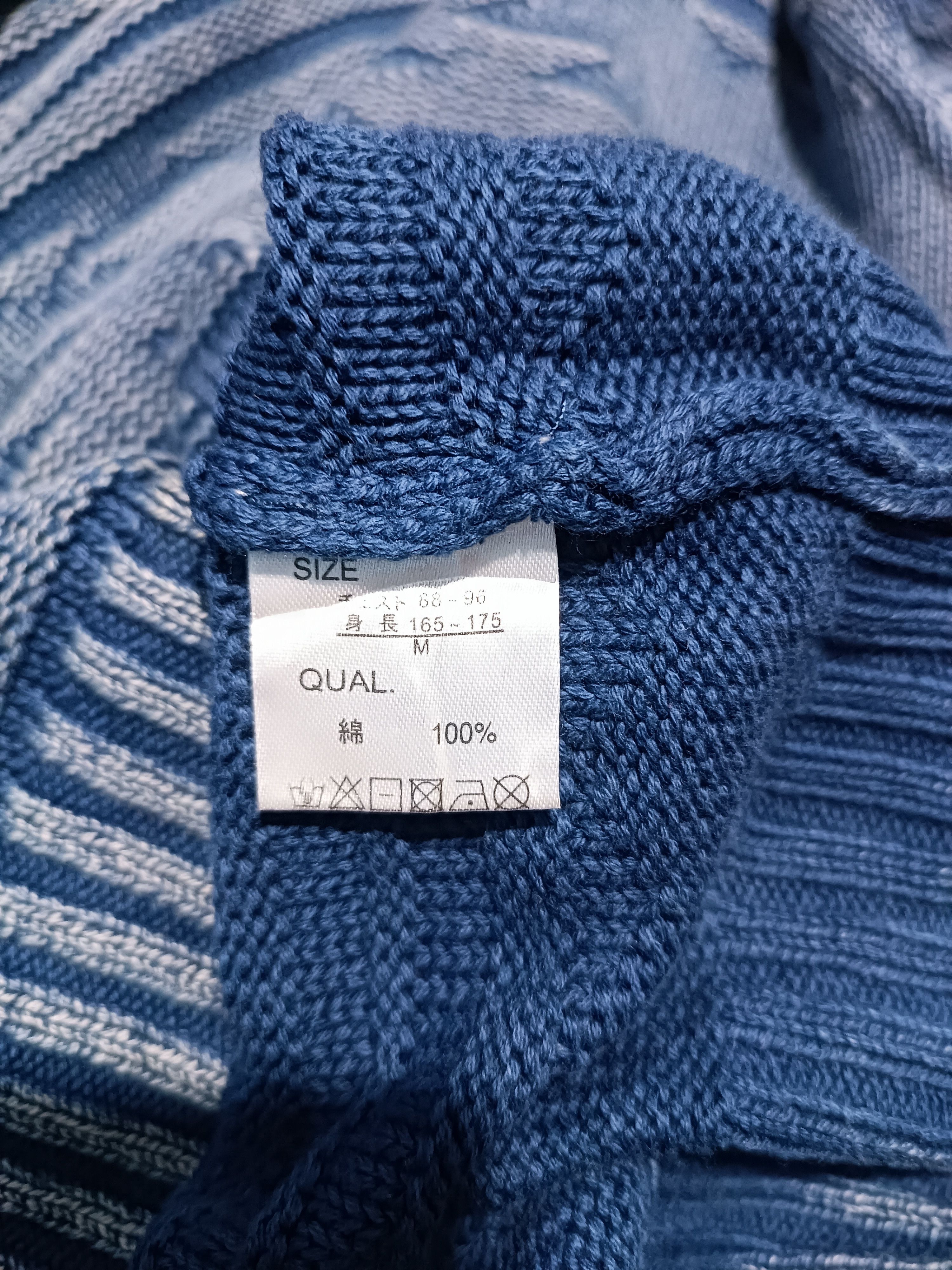 Japanese Brand Vintage Indigo Knit Denim Ortega Aztec Sweater Size US M / EU 48-50 / 2 - 6 Thumbnail