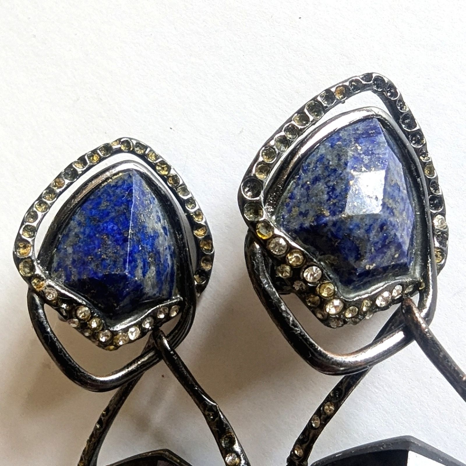 Alexis Bittar Alexis Bittar MCM Gunmetal Semi Precious Stone Drop Earrings Size ONE SIZE - 8 Thumbnail