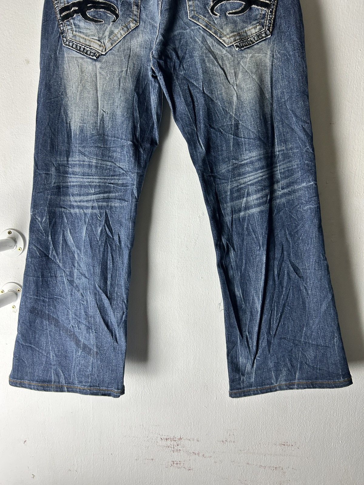 If Six Was Nine Red Pepper Union Jack Punk Flare Jeans Size US 36 / EU 52 - 6 Thumbnail